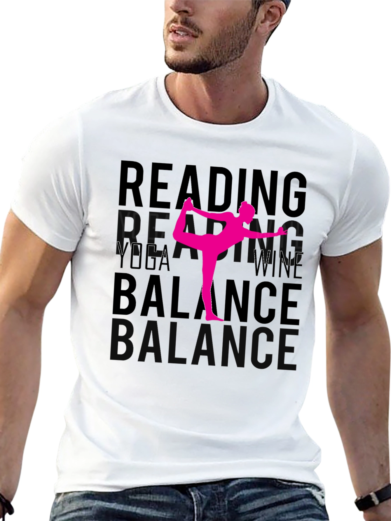Yoga Wine Reading Balance Graphic Tee - 13