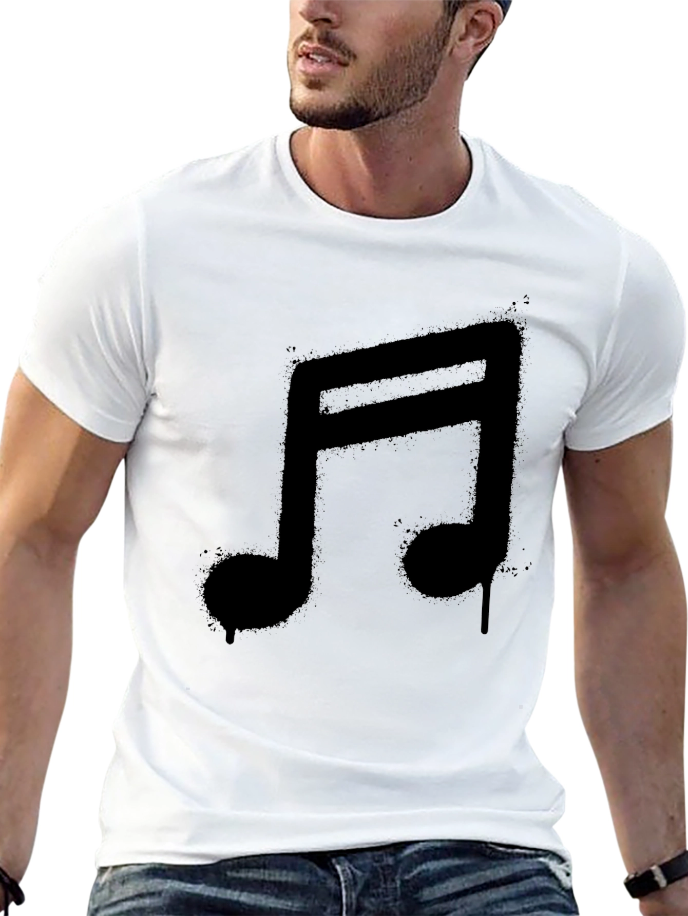 Black Music Note Graphic Black T-Shirt view 13