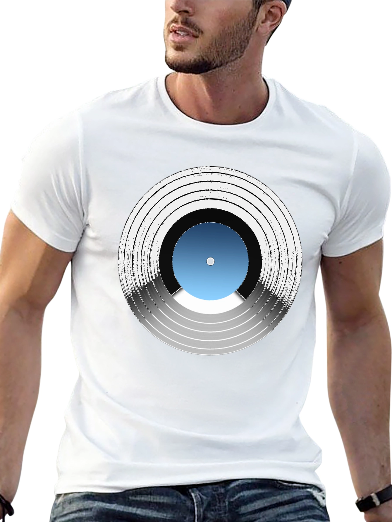 Black Vinyl Record Graphic Tee - Music Lover T-Shirt view 13