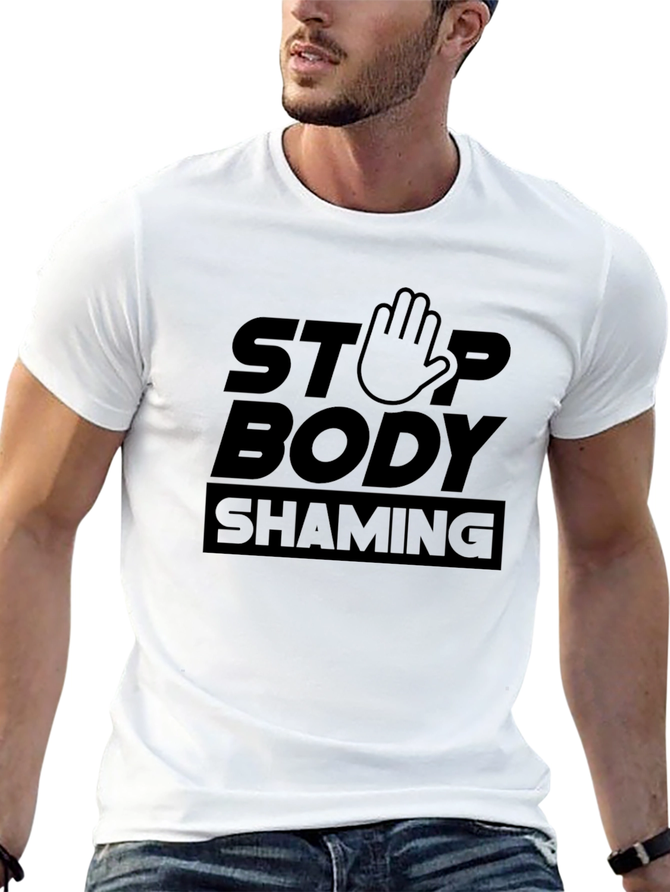 Black Stop Body Shaming T-Shirt view 13