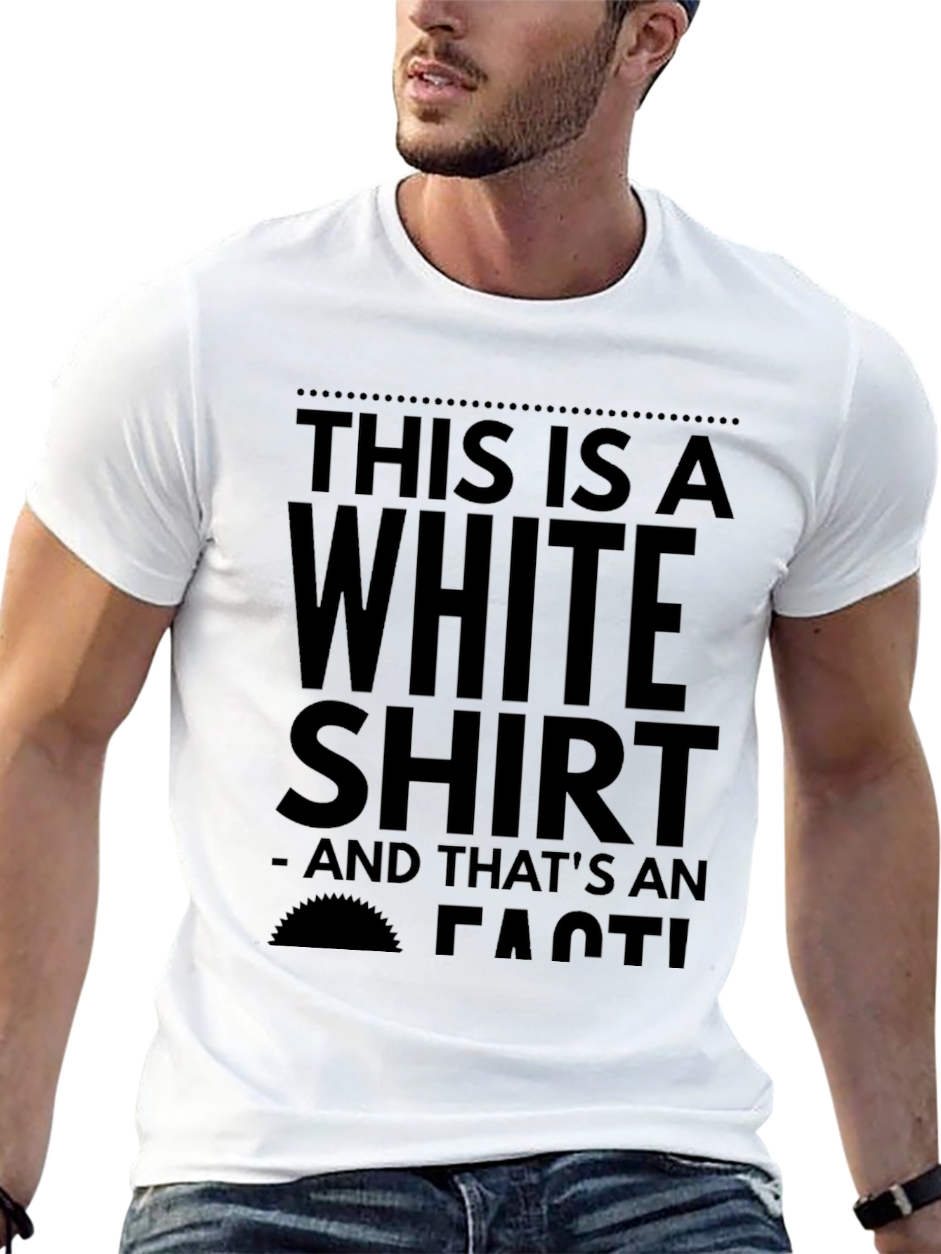 Black Humorous 'White Shirt' Graphic Tee view 13