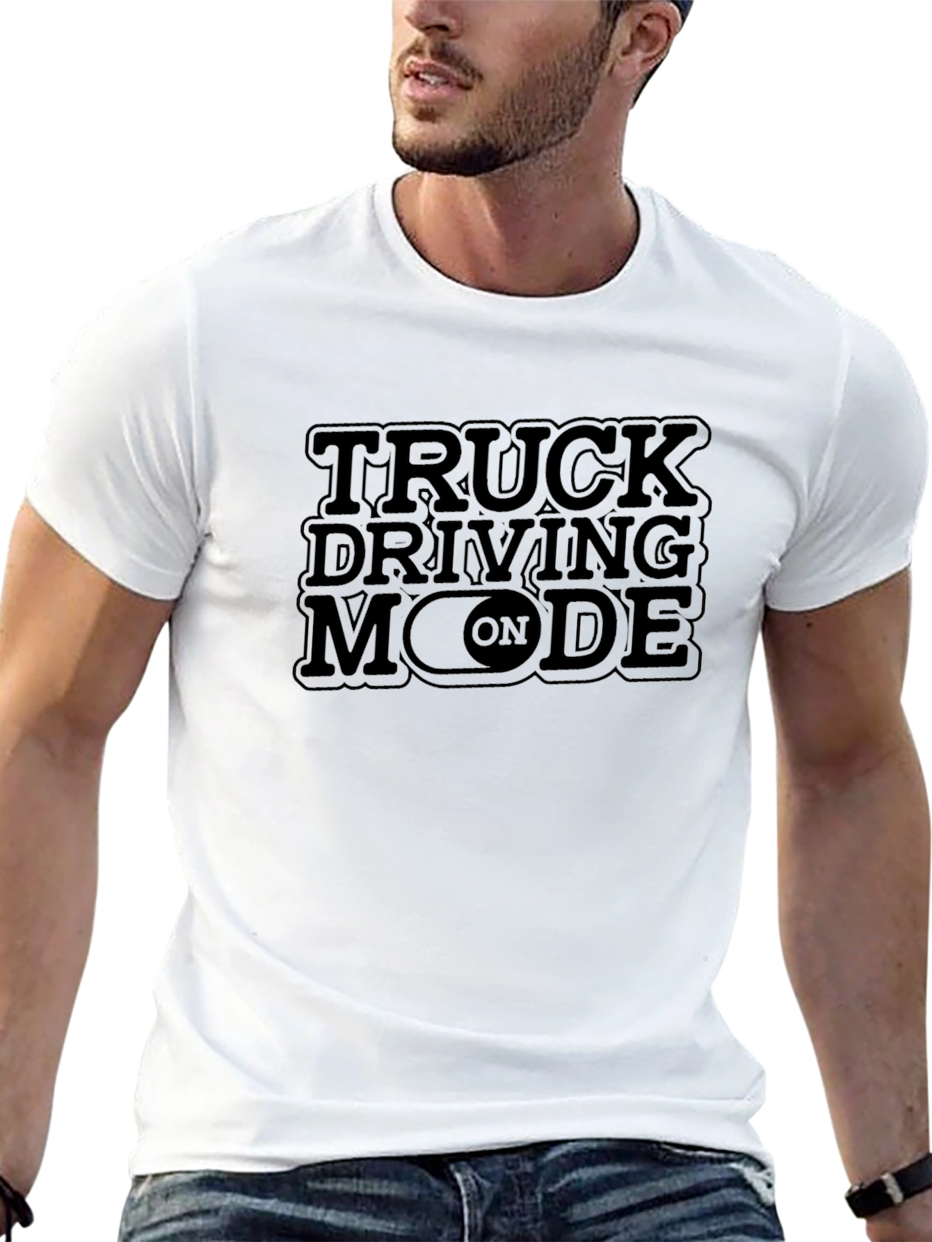 Black Truck Driving Mode On Black T-Shirt view 13