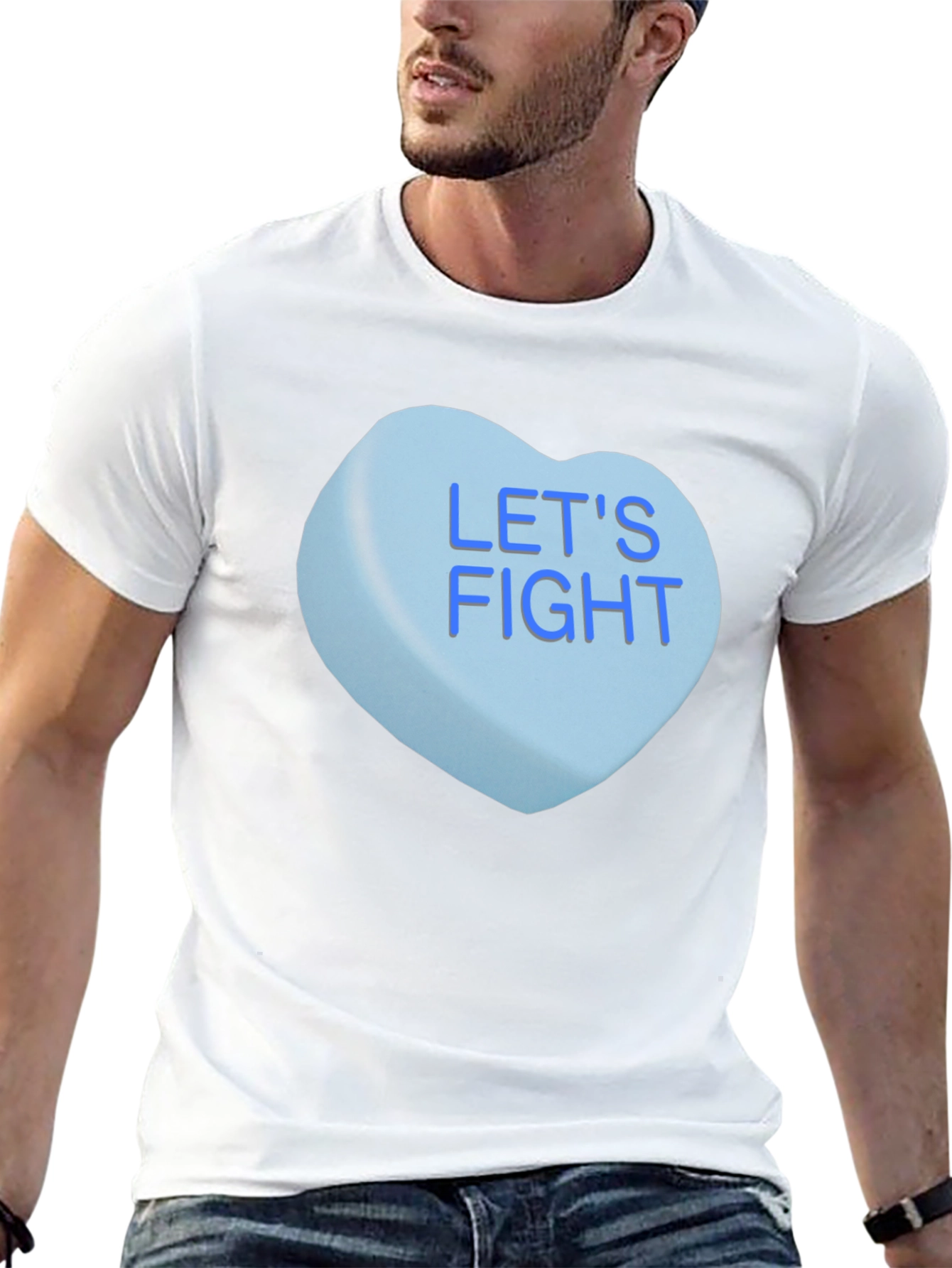 Black Let's Fight Candy Heart T-Shirt view 13