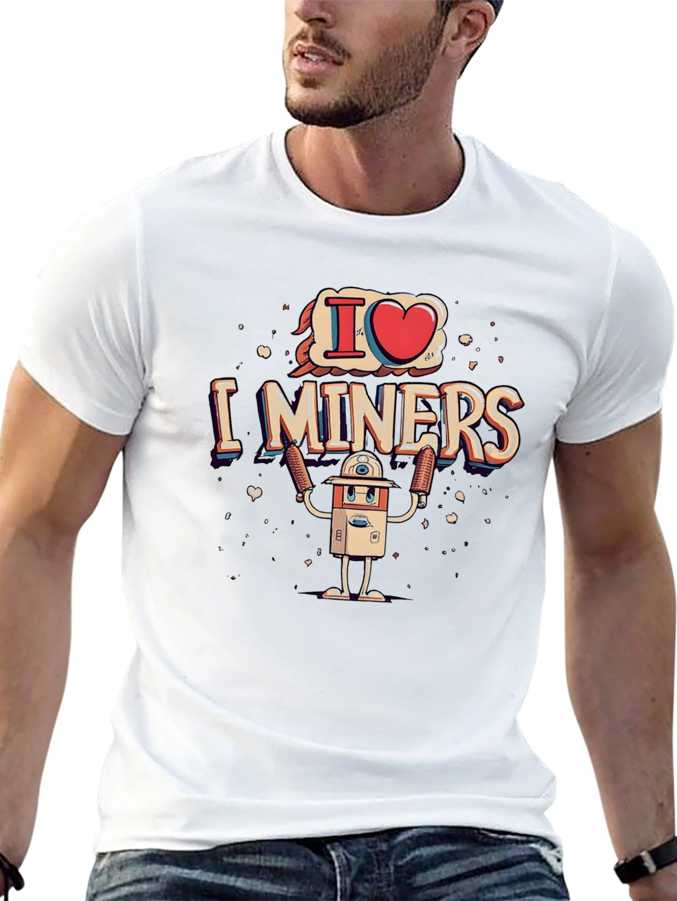 Black I Heart Miners Graphic Tee - Black Cotton T-Shirt view 13