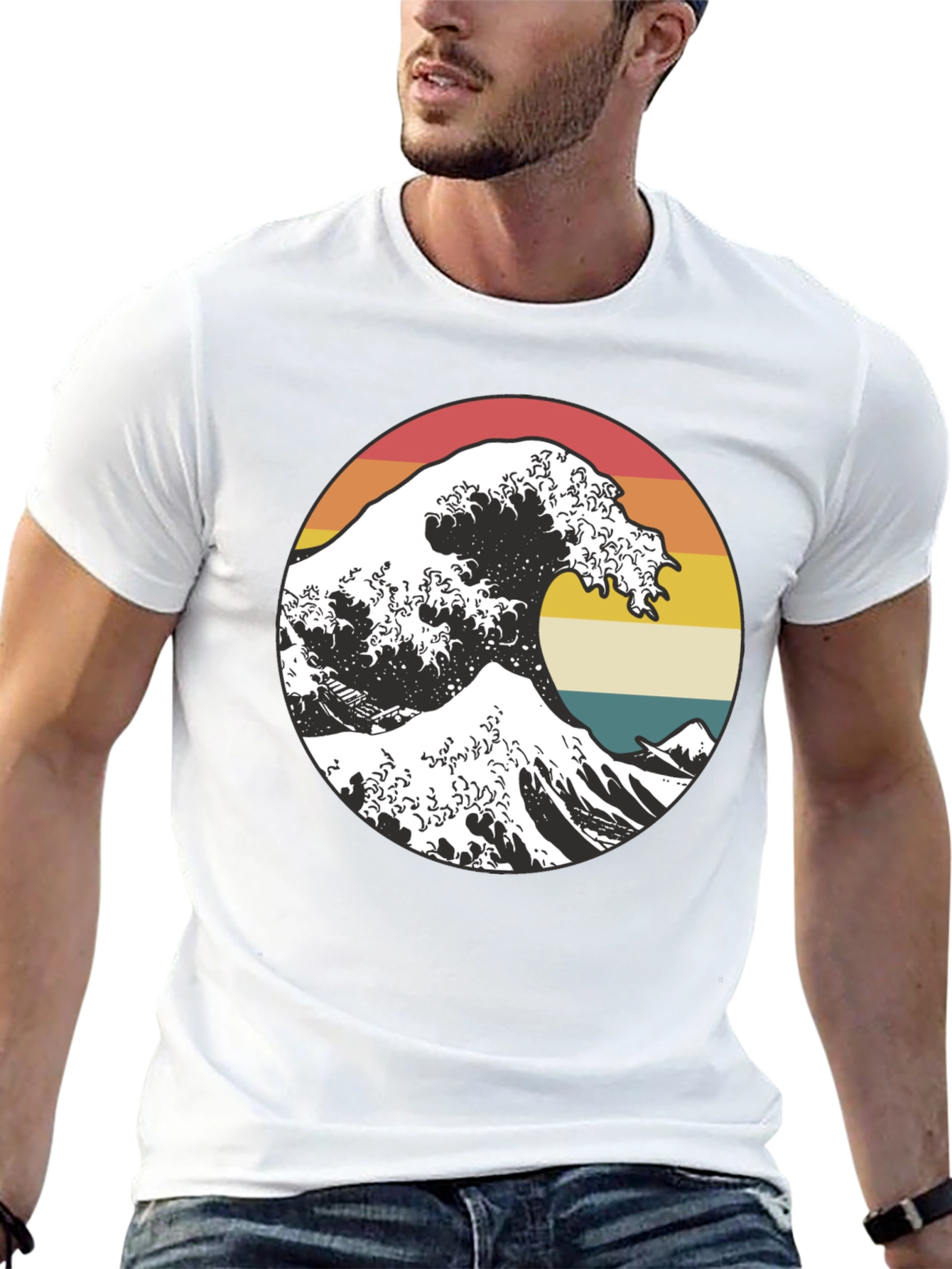 Black Retro Wave Graphic Tee - Stylish and Unique! view 13