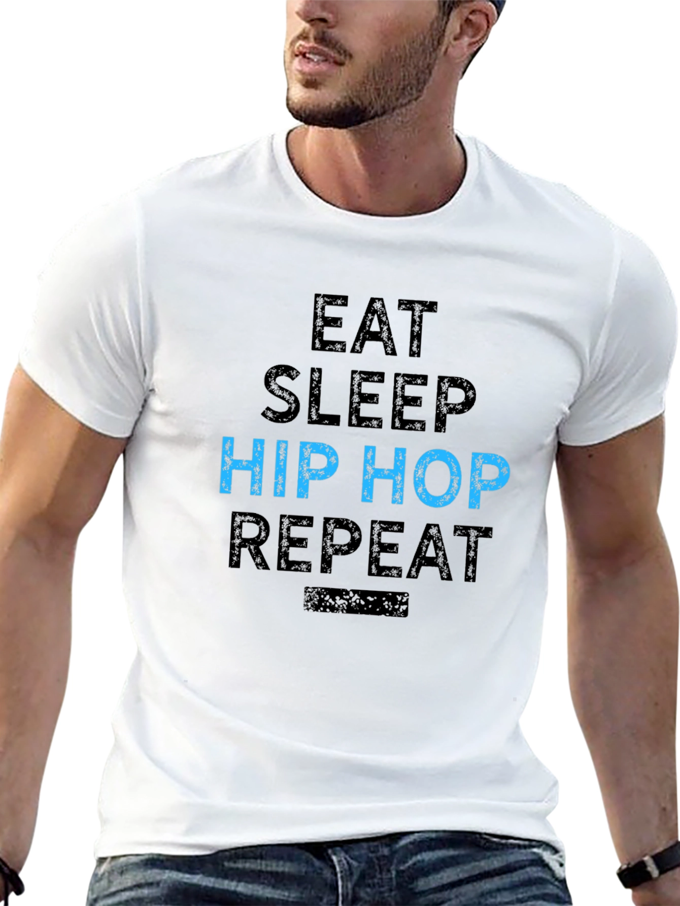 Black Eat Sleep Hip Hop Repeat Graphic Tee view 13