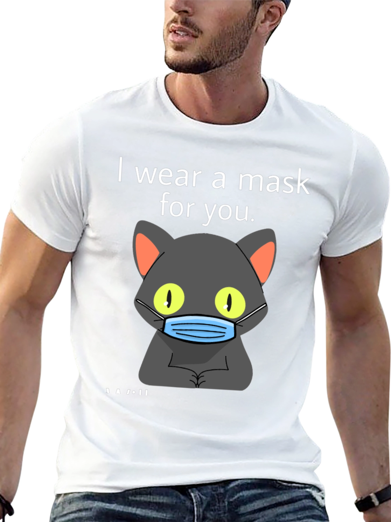 Black I Wear a Mask for You T-Shirt view 13