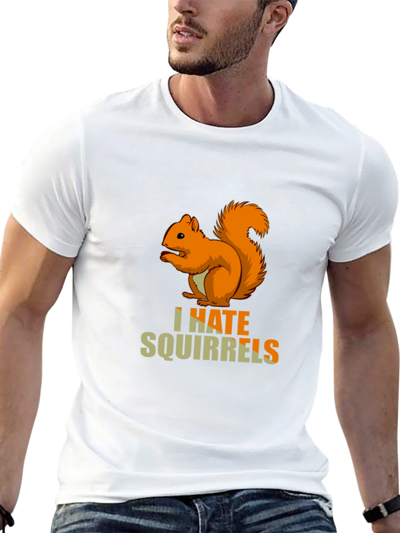Black I Hate Squirrels Funny Graphic Tee view 13
