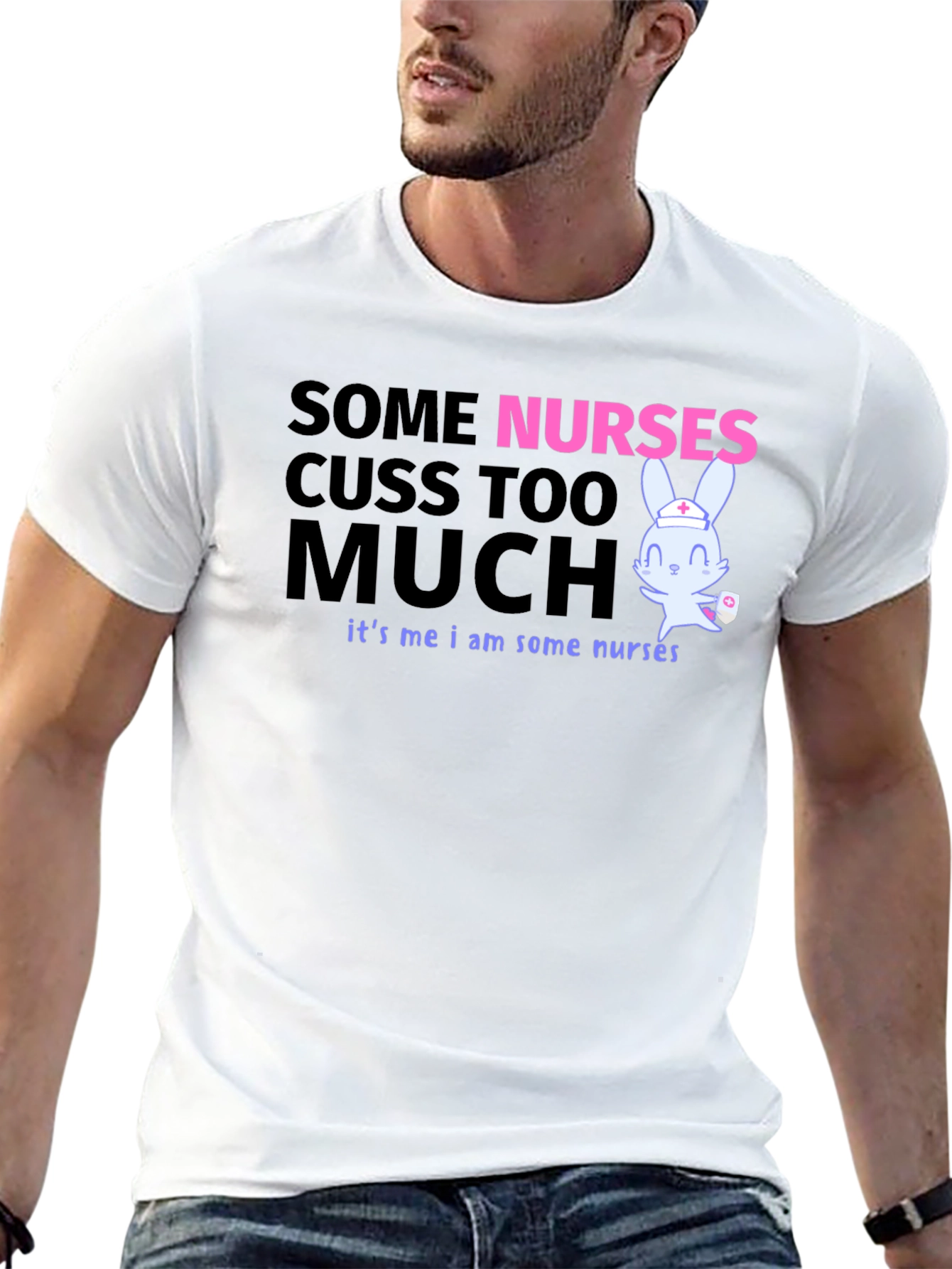 Black Funny Nurse T-Shirt: Some Nurses Cuss Too Much view 13