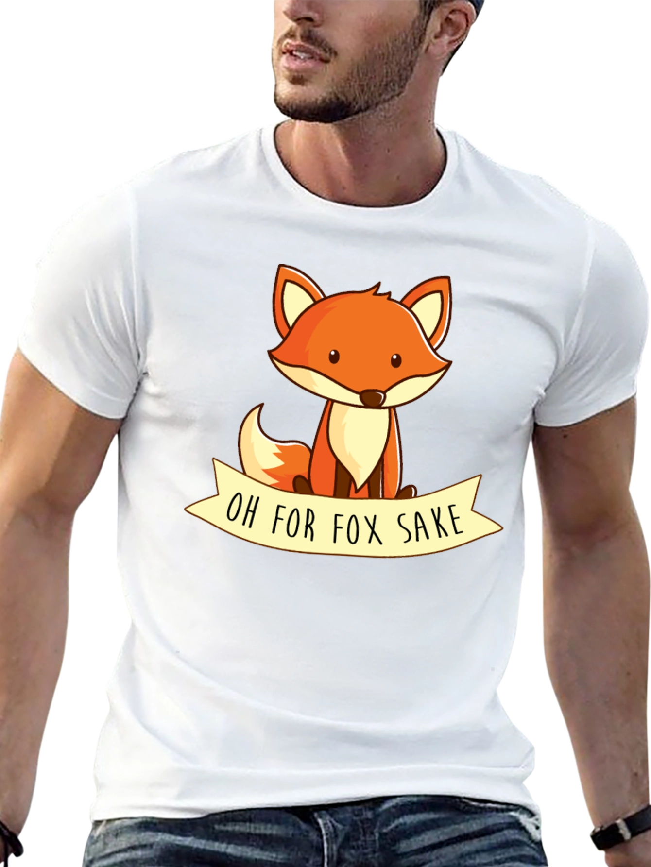 Black Oh For Fox Sake T-Shirt - Cute Animal Graphic Tee view 13