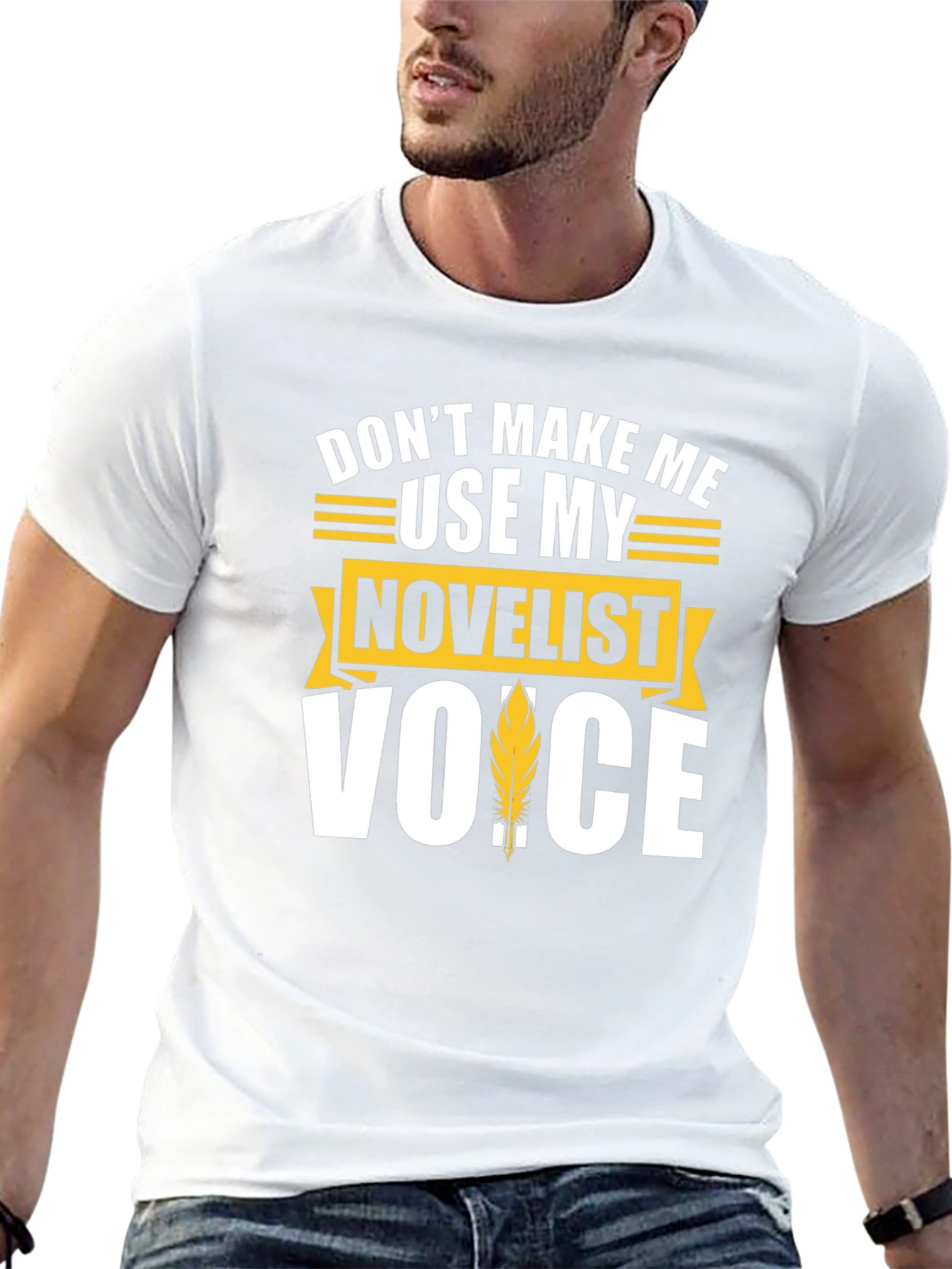 Black Novelist Voice T-Shirt - Funny Writer Gift view 13