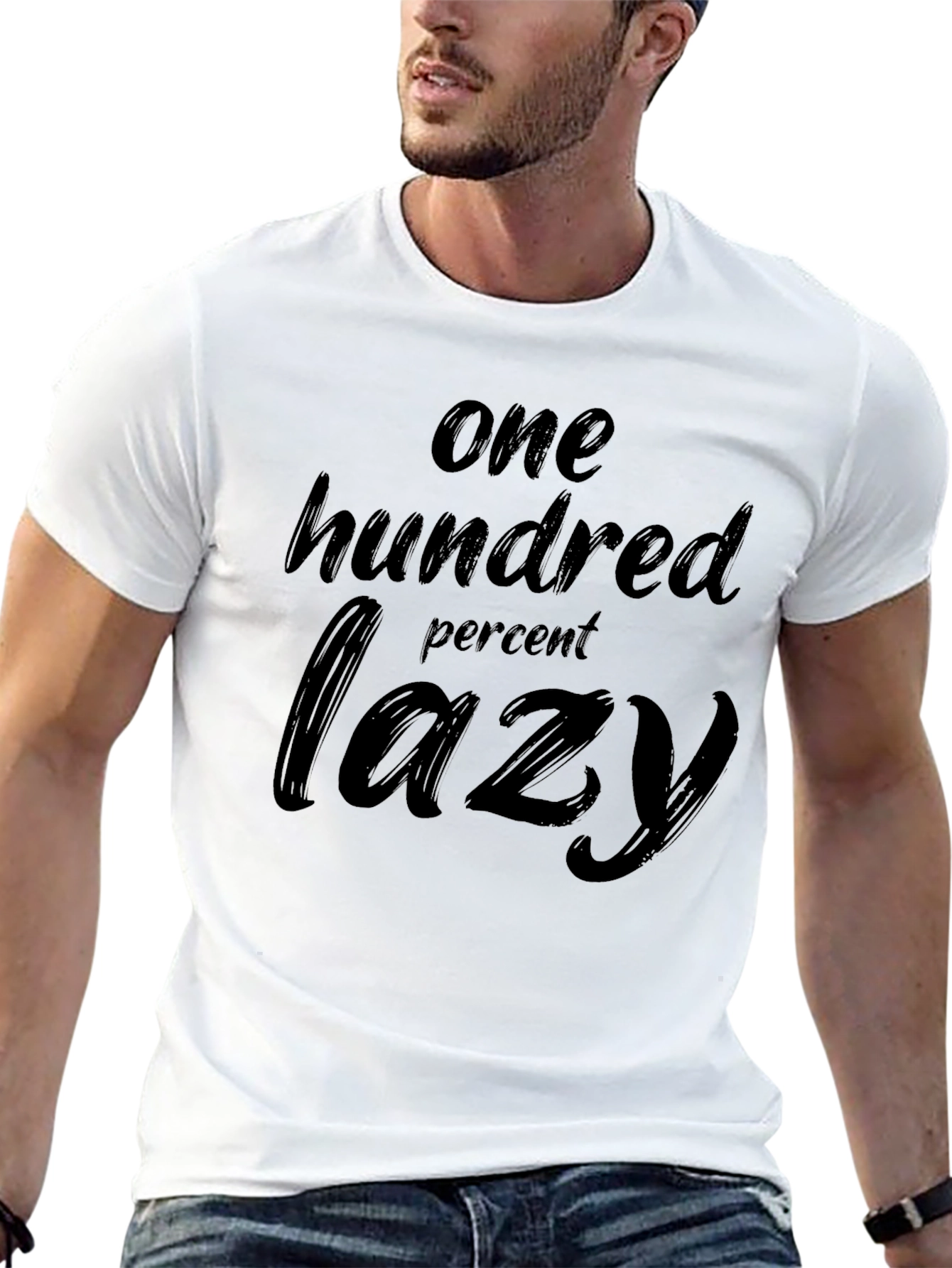 Black One Hundred Percent Lazy Black T-Shirt view 13