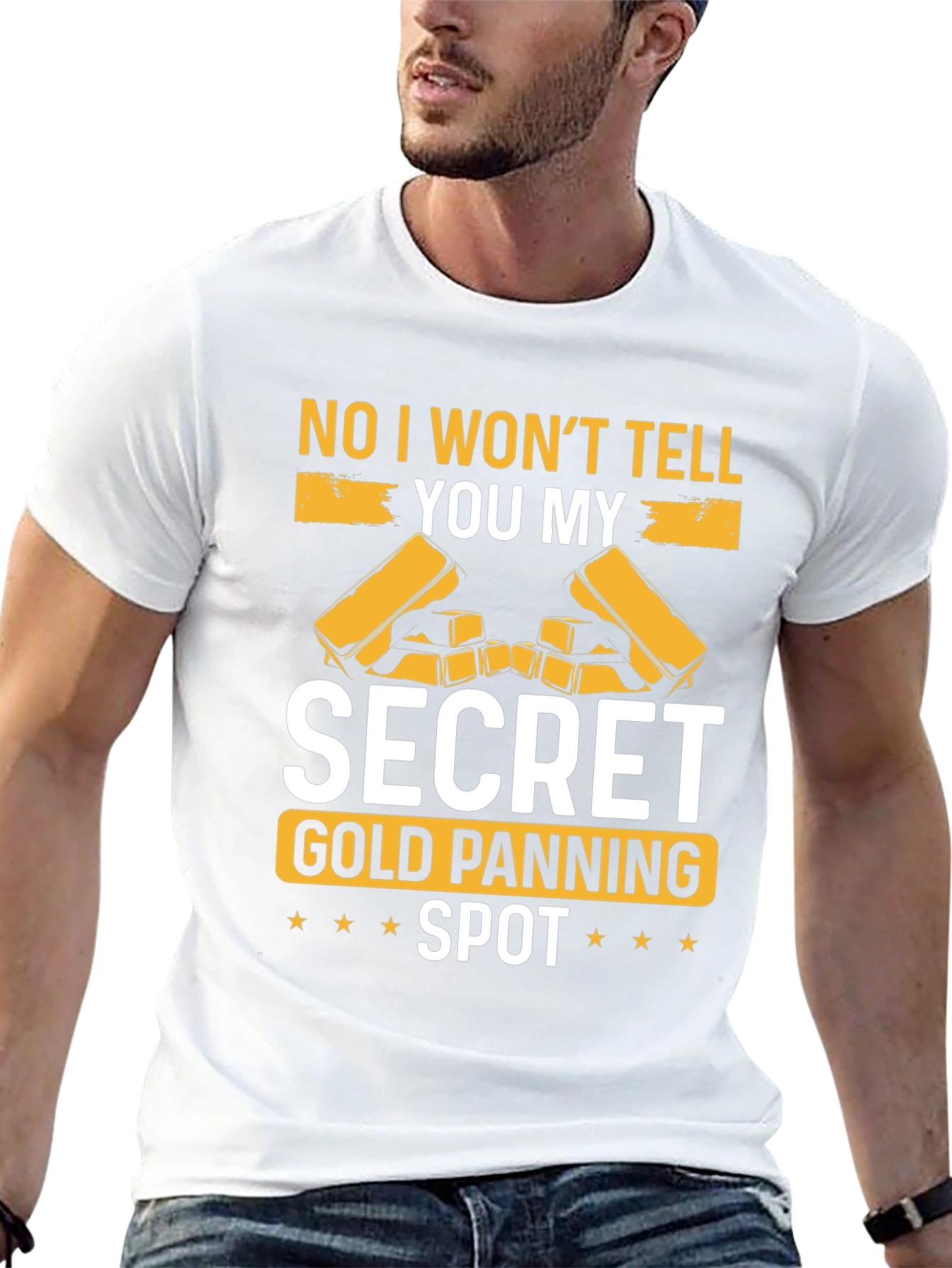 Black Secret Gold Panning Spot T-Shirt - Funny Prospecting Tee view 13