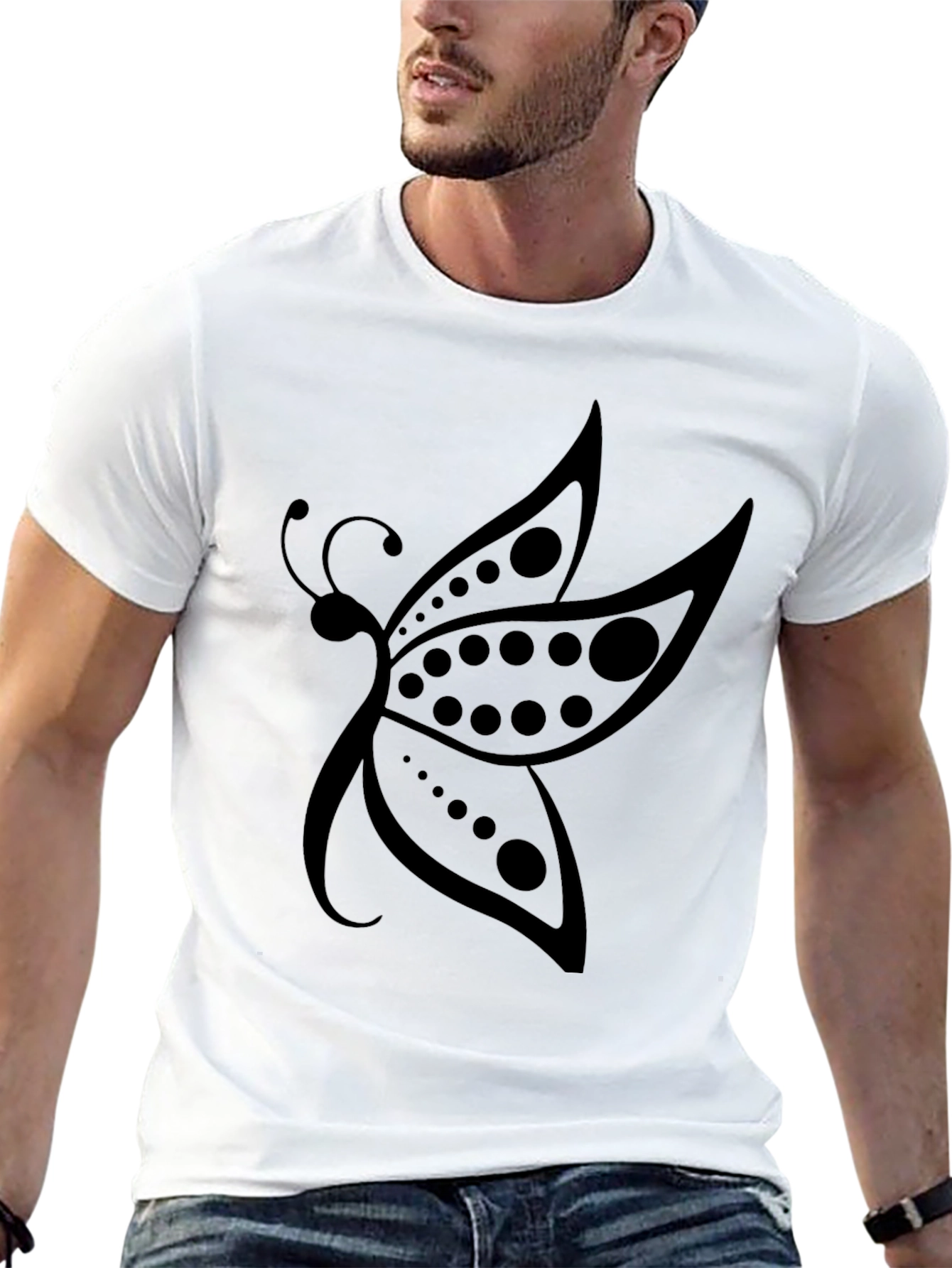 Black Butterfly Graphic T-Shirt - Stylish Black Tee view 13