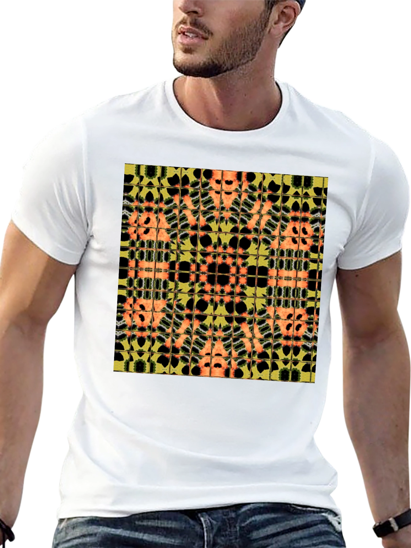Black Abstract Pattern Black Tee view 13