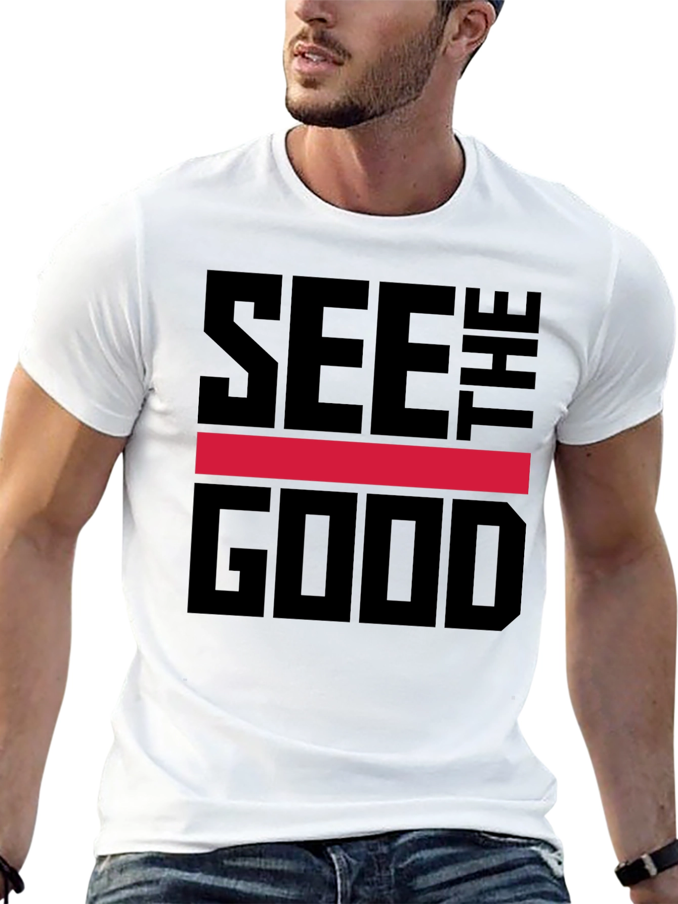 Black See The Good Graphic Tee - Stylish Comfort view 13