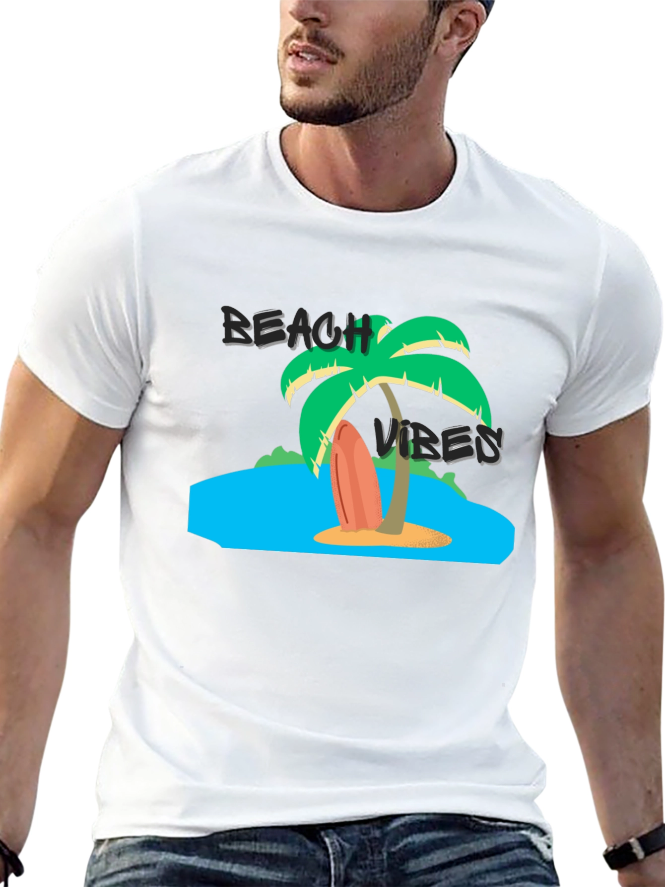 Black Beach Vibes Graphic Black T-Shirt view 13