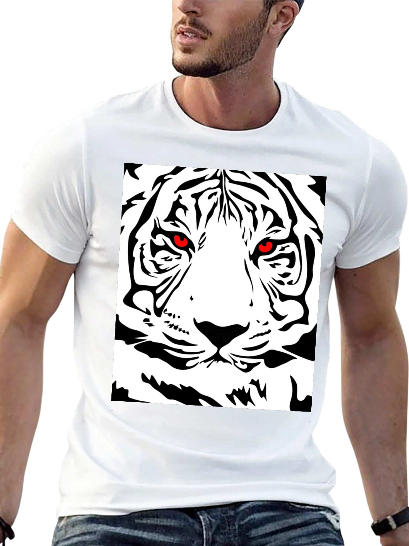 Black Tiger Graphic Tee - Bold Black T-Shirt view 13