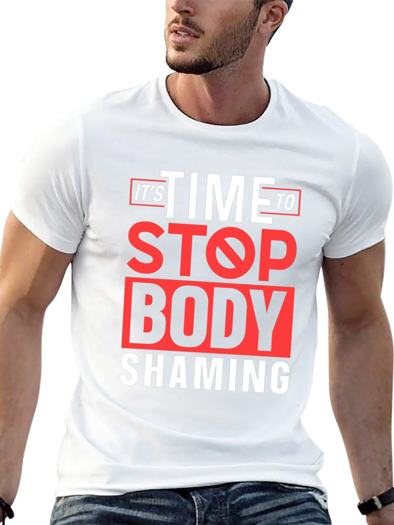 Black Stop Body Shaming Graphic Tee - Black view 13