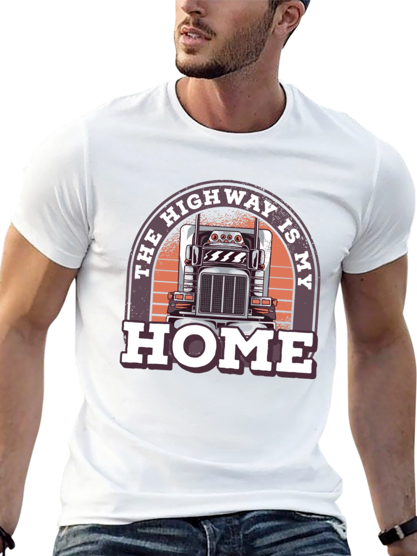 Black Highway Is My Home Trucker T-Shirt view 13