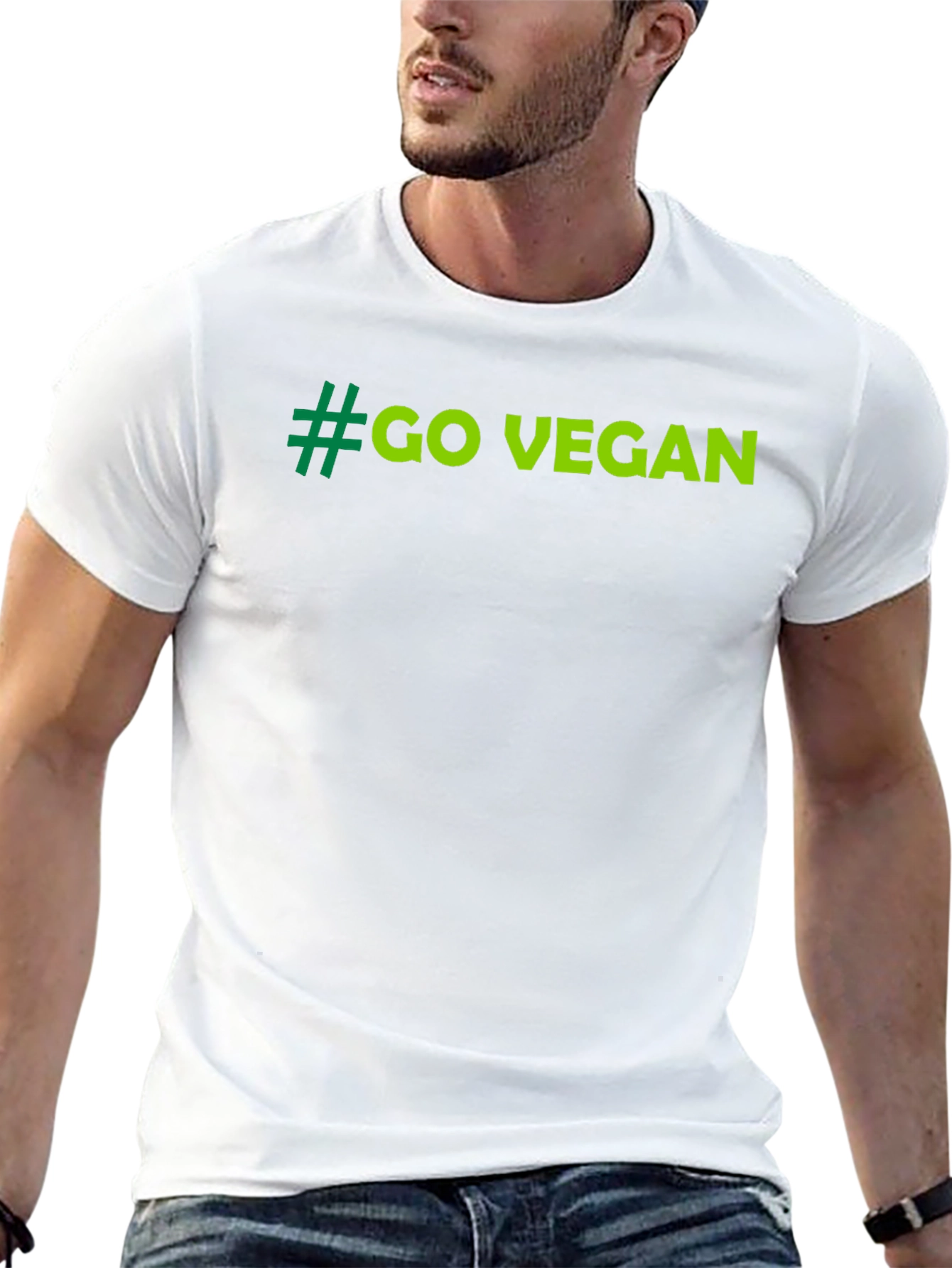 Black Go Vegan Tee - Black Cotton T-Shirt view 13