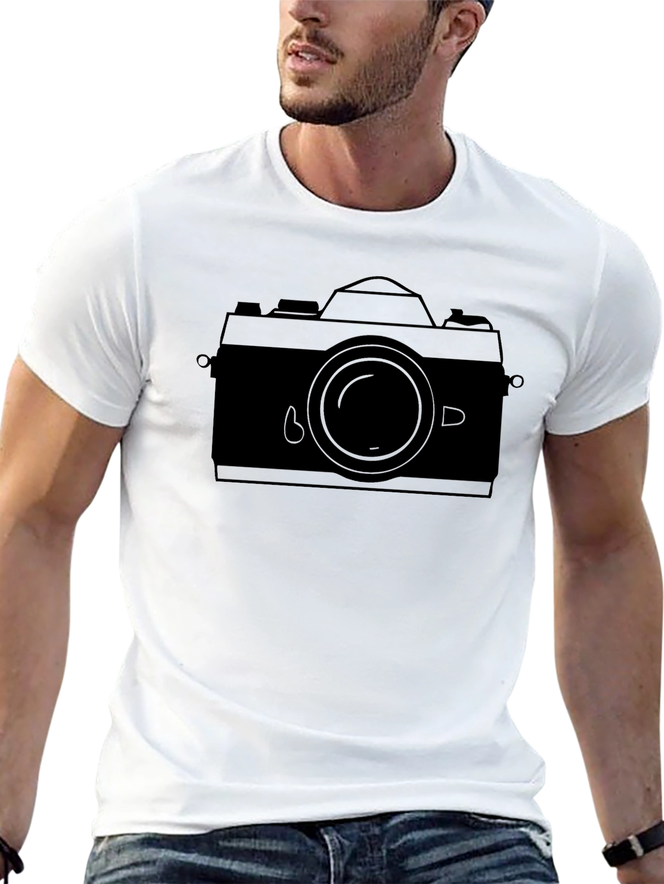 Black Retro Camera Graphic Tee - Black view 13