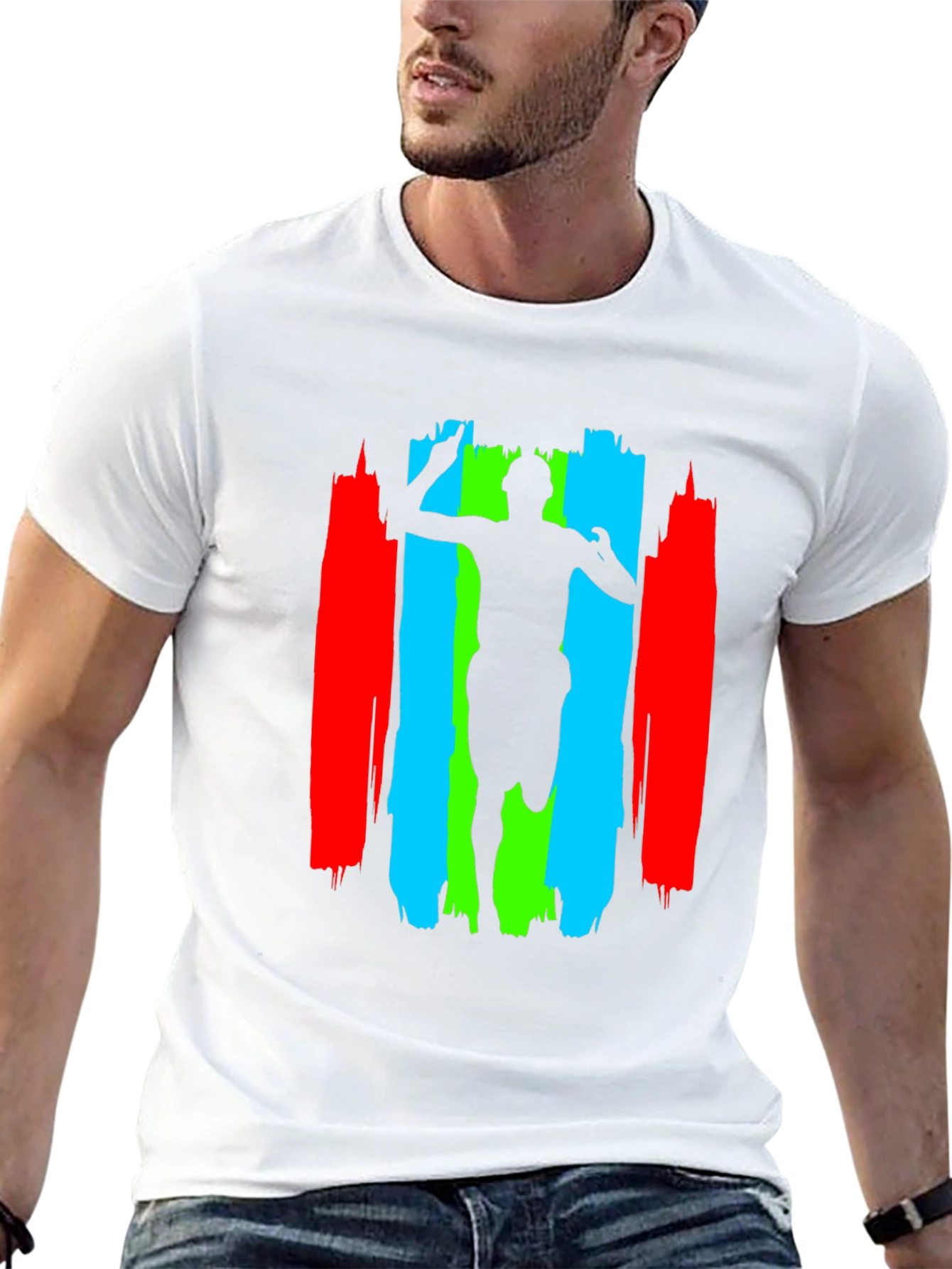 Black Runner Silhouette Graphic Print Black T-Shirt view 13