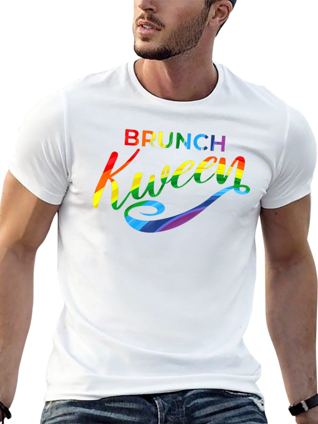 Black Brunch Kween Pride T-Shirt - Rainbow Graphic Tee view 13