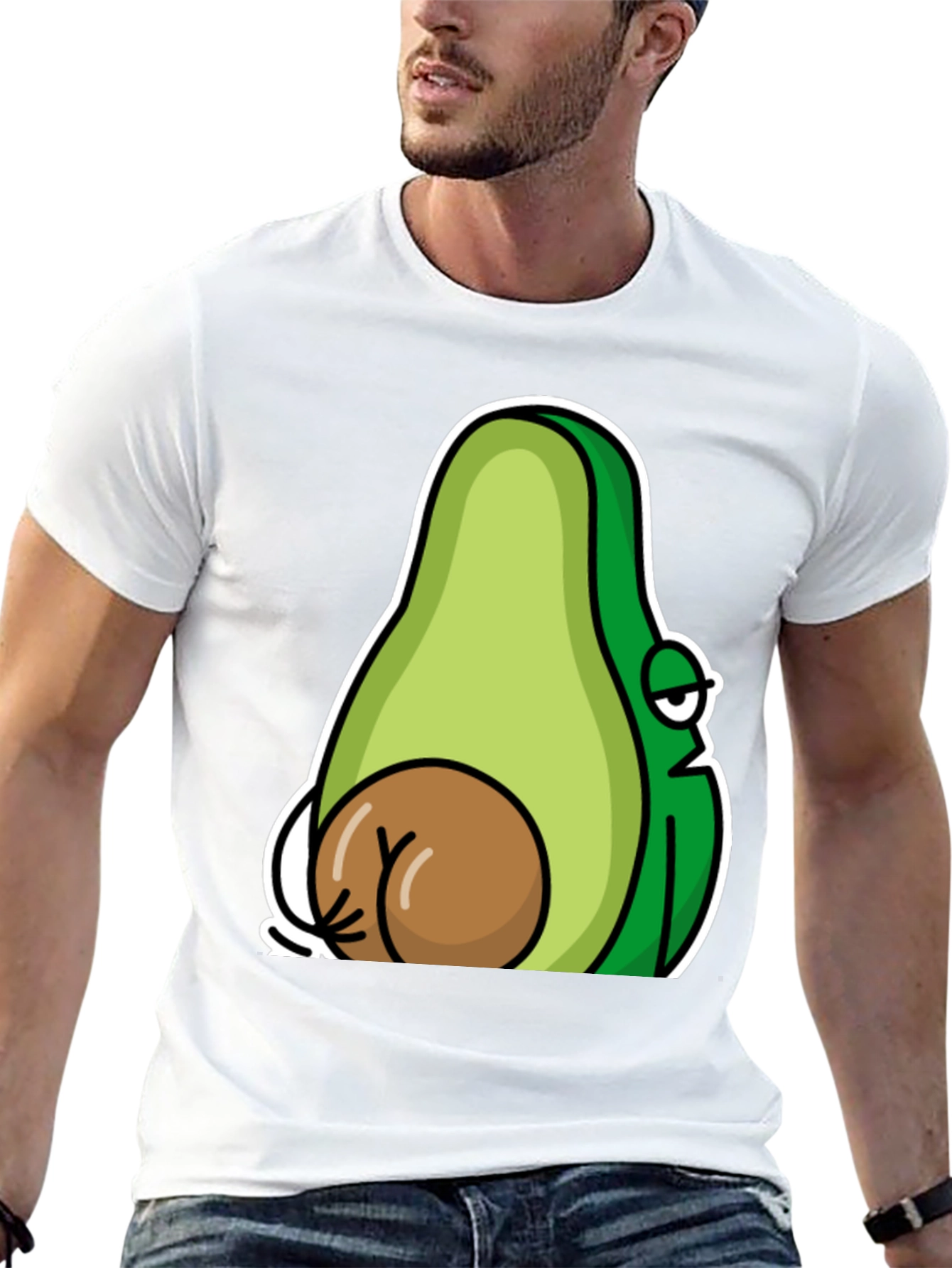 Black Funny Avocado T-Shirt - Novelty Graphic Tee view 13