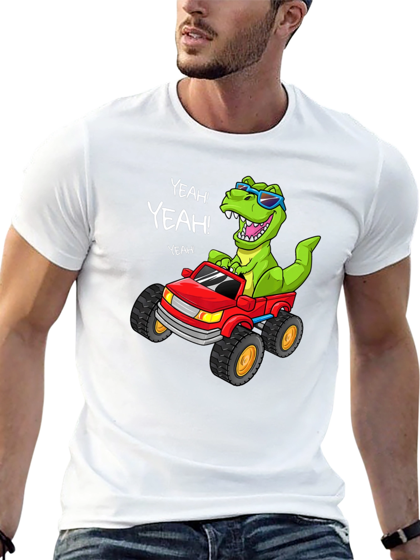 Black Dino Monster Truck T-Shirt view 13