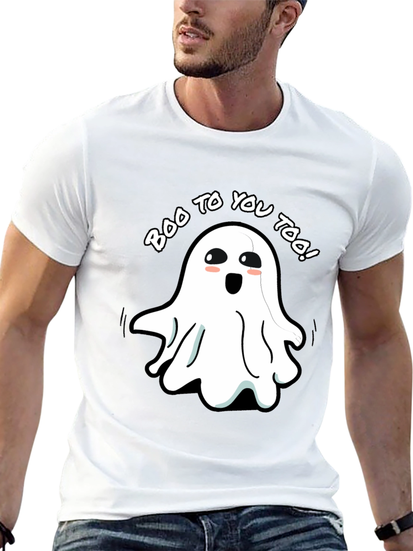 Black Boo To You Too! Ghost Graphic Tee view 13