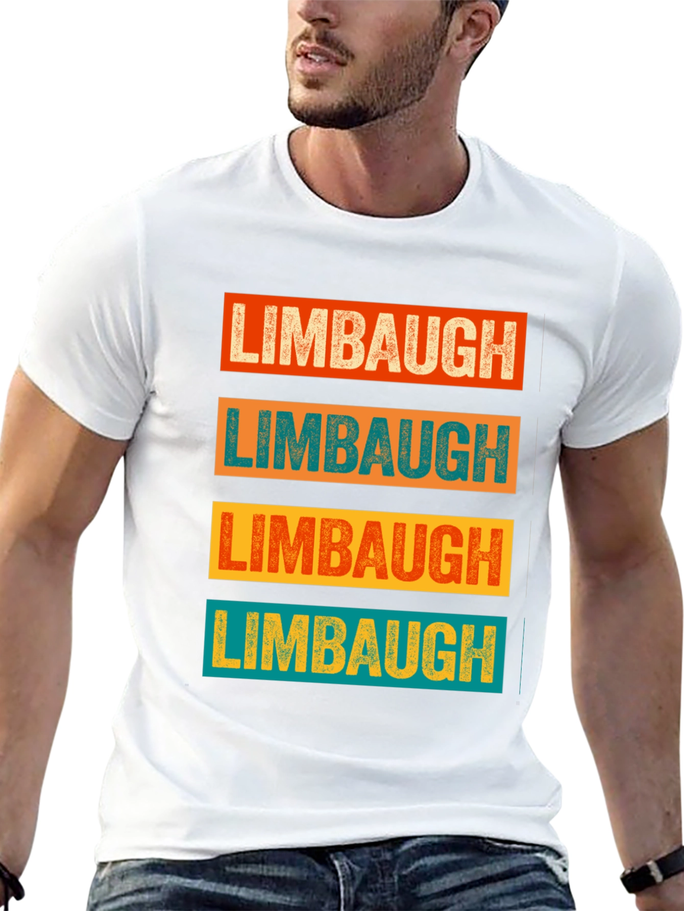 Black Limbaugh T-Shirt Retro Style Graphic Tee view 13