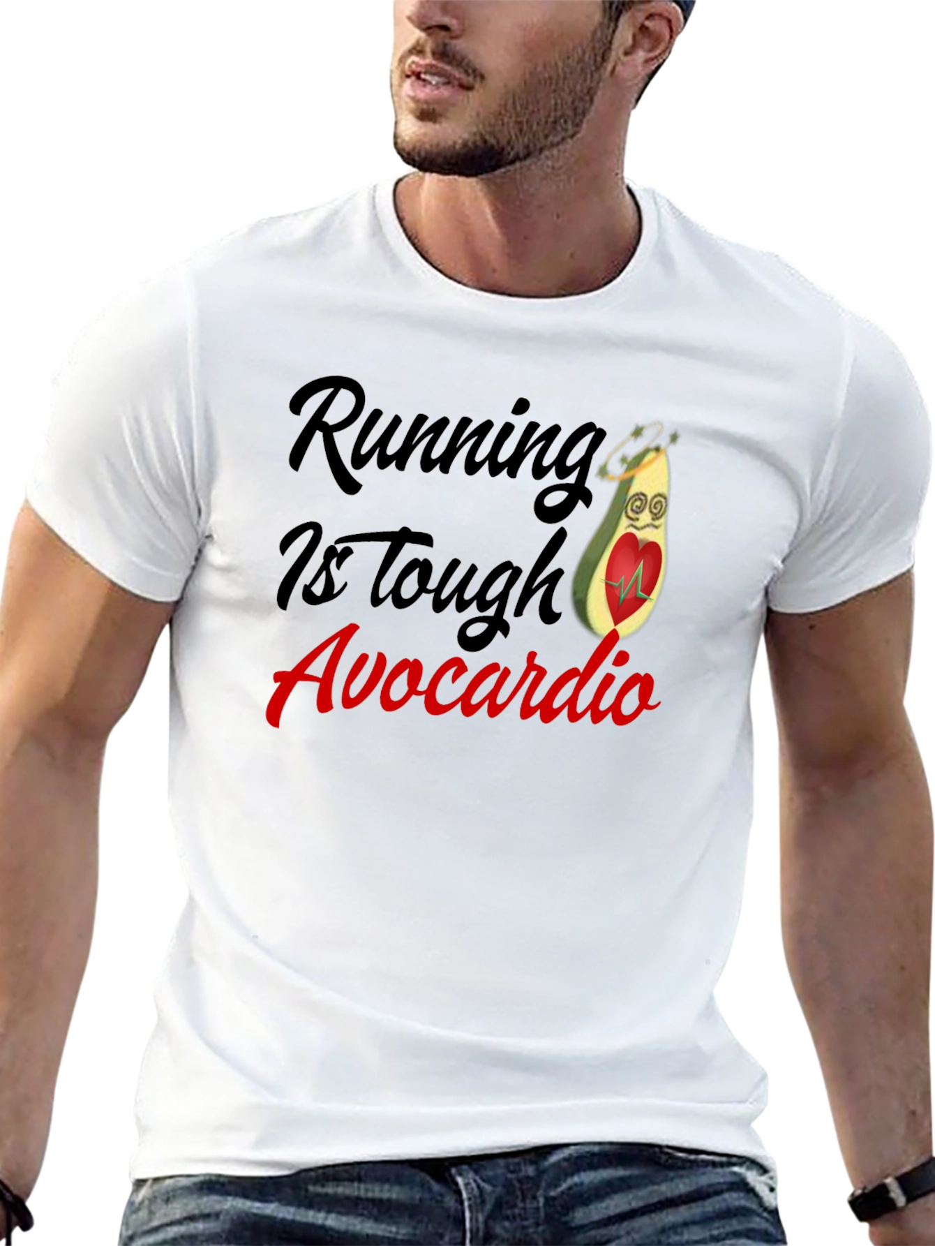 Black Running Is Tough Avocardio T-Shirt view 13