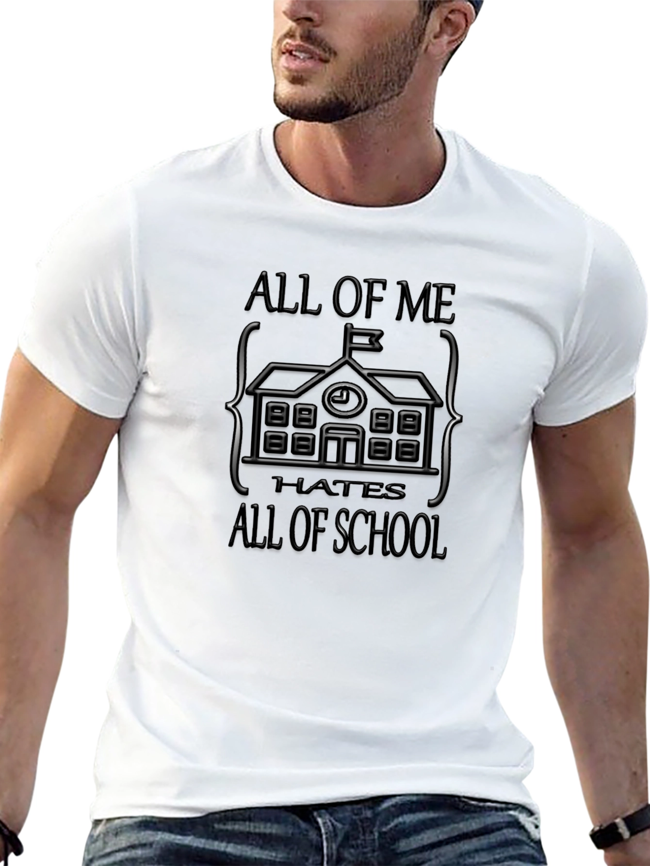 Black All of Me Hates All of School T-Shirt view 13