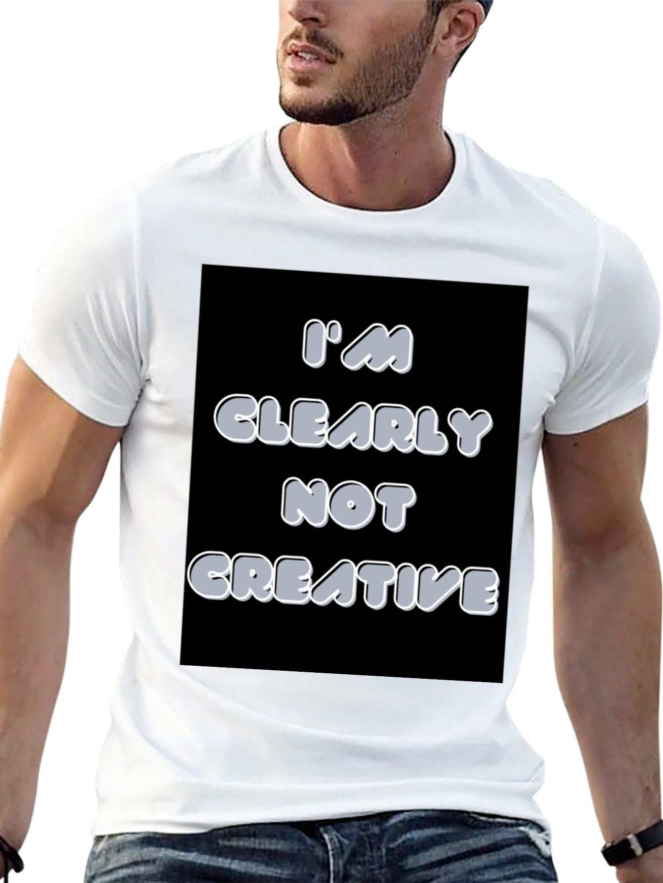 Black I'm Clearly Not Creative Graphic T-Shirt view 13