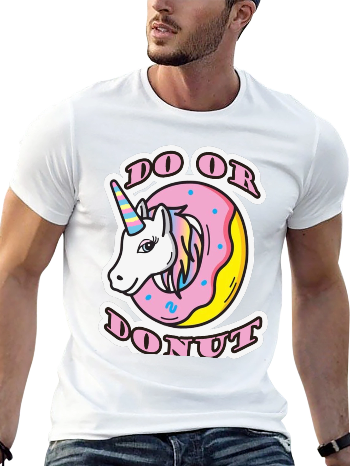 Black Do Or Donut Unicorn T-Shirt - Unisex view 13