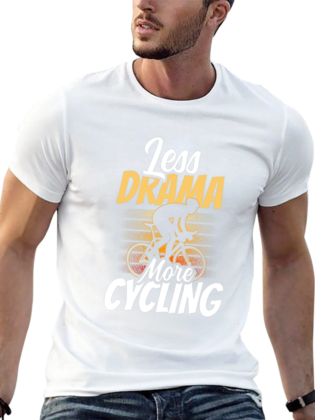 Black Less Drama More Cycling T-Shirt view 13