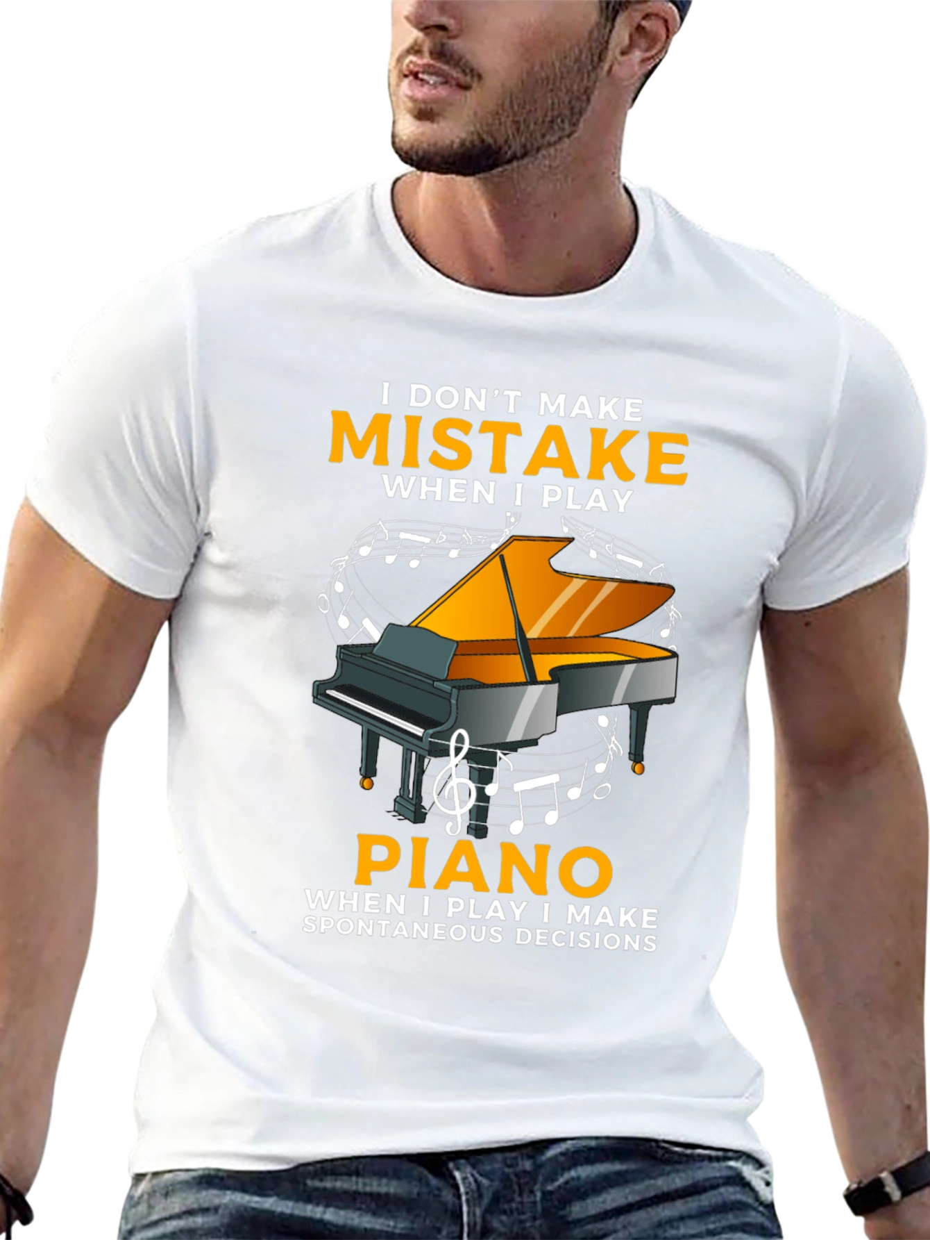 Black I Don't Make Mistakes When I Play Piano T-Shirt view 13
