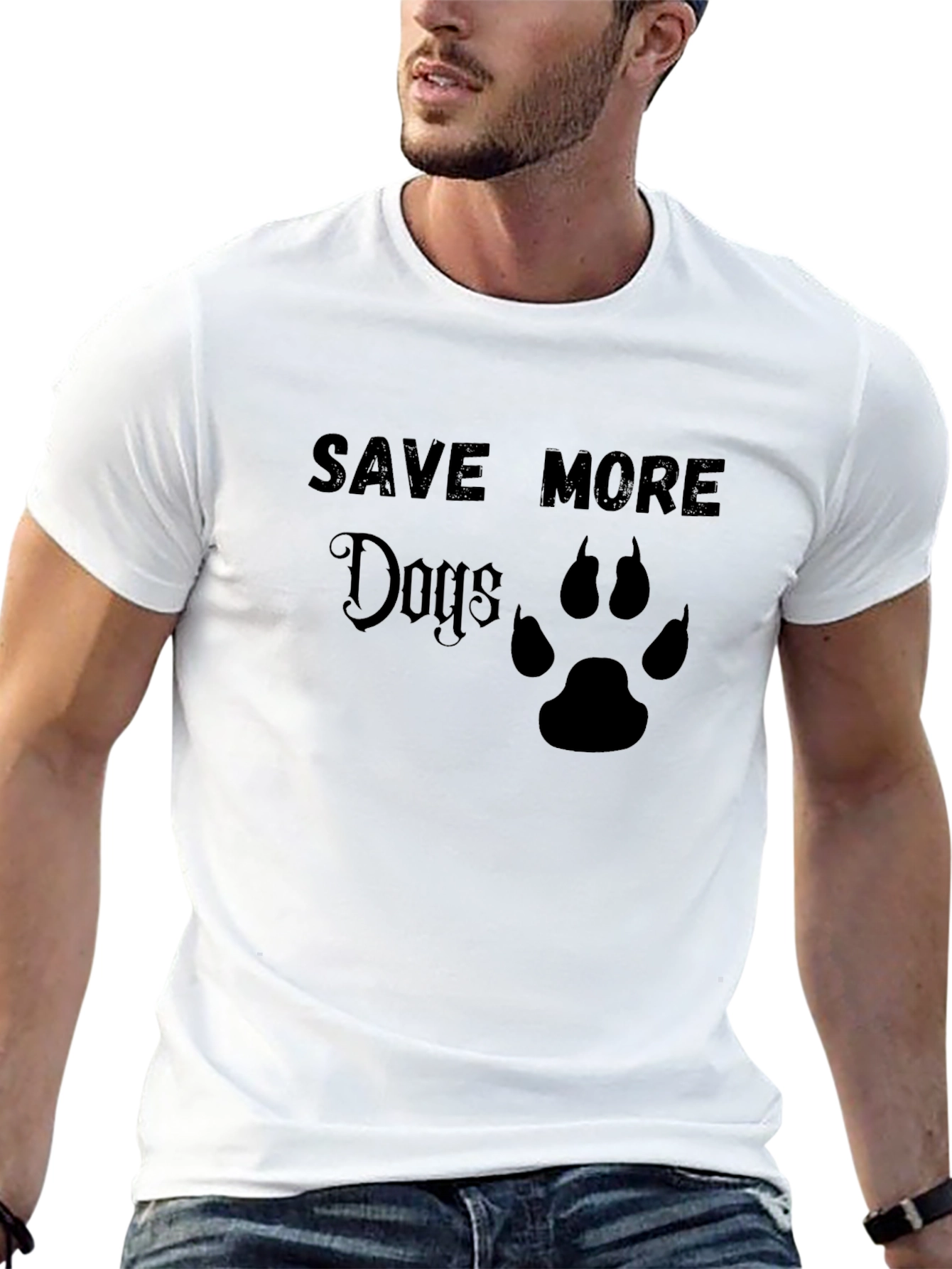Save More Dogs T-Shirt - Paw Print Design - 13