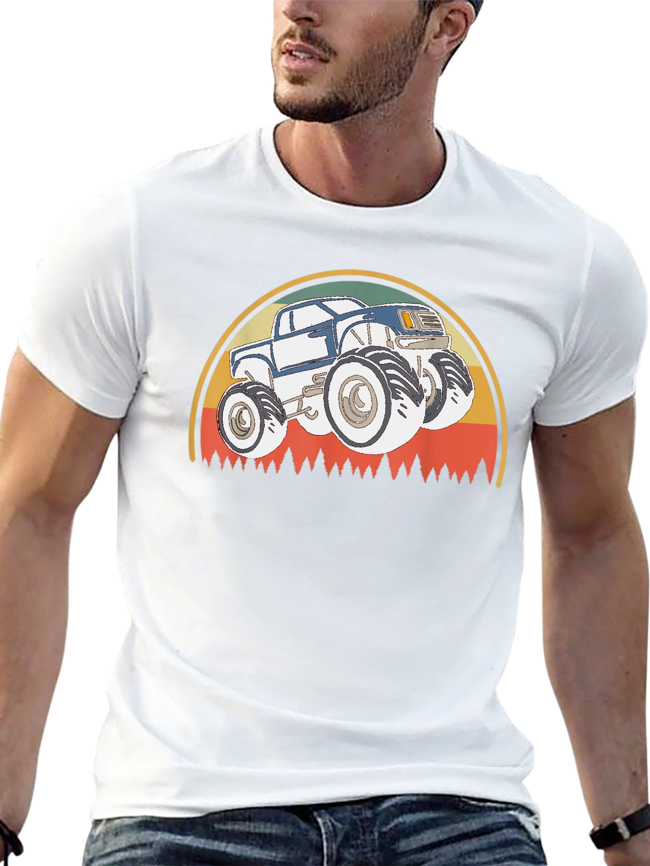 Black Monster Truck T-Shirt - Retro Style Design view 13