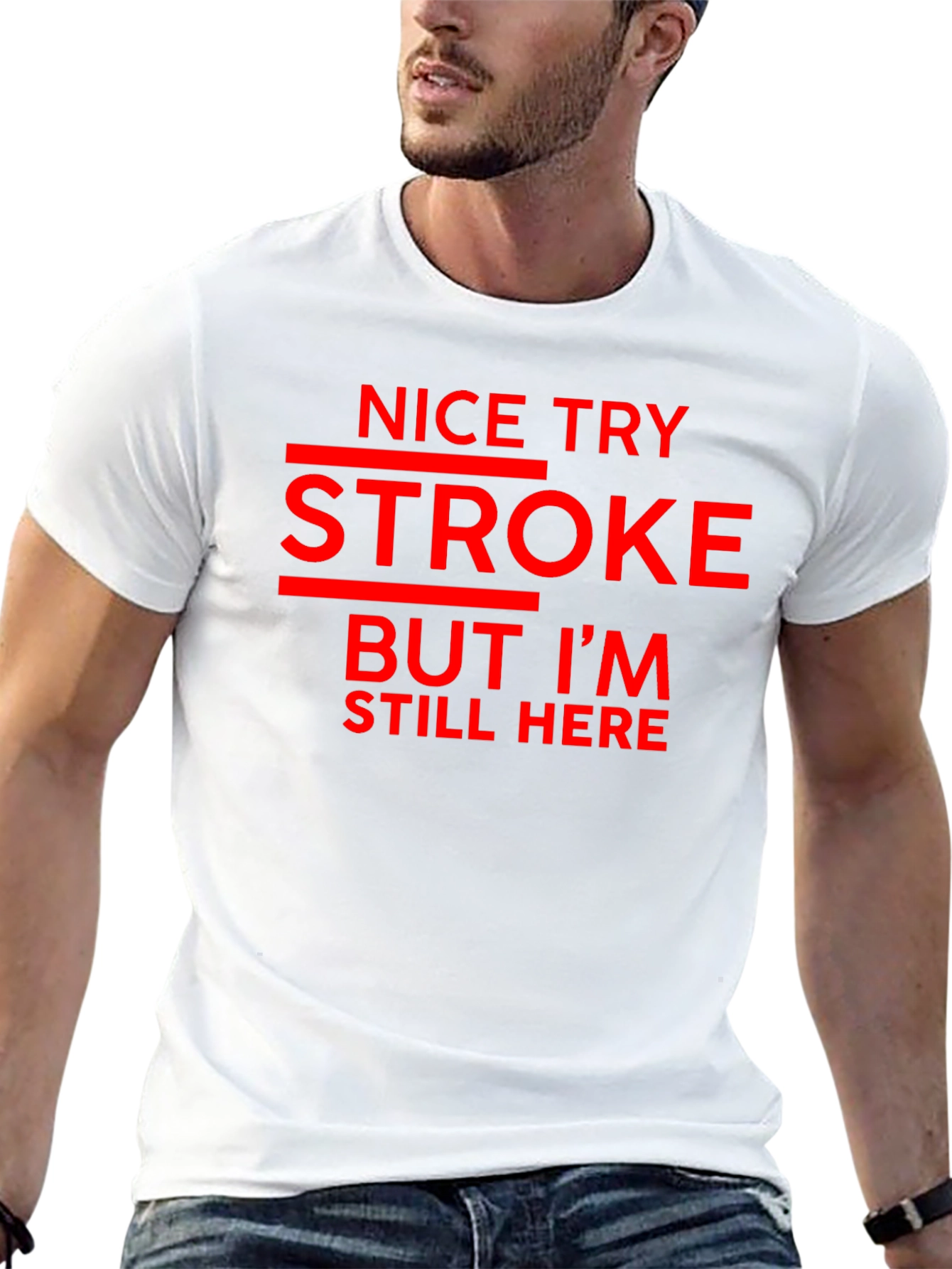 Black Funny Stroke Survivor Graphic Tee view 13
