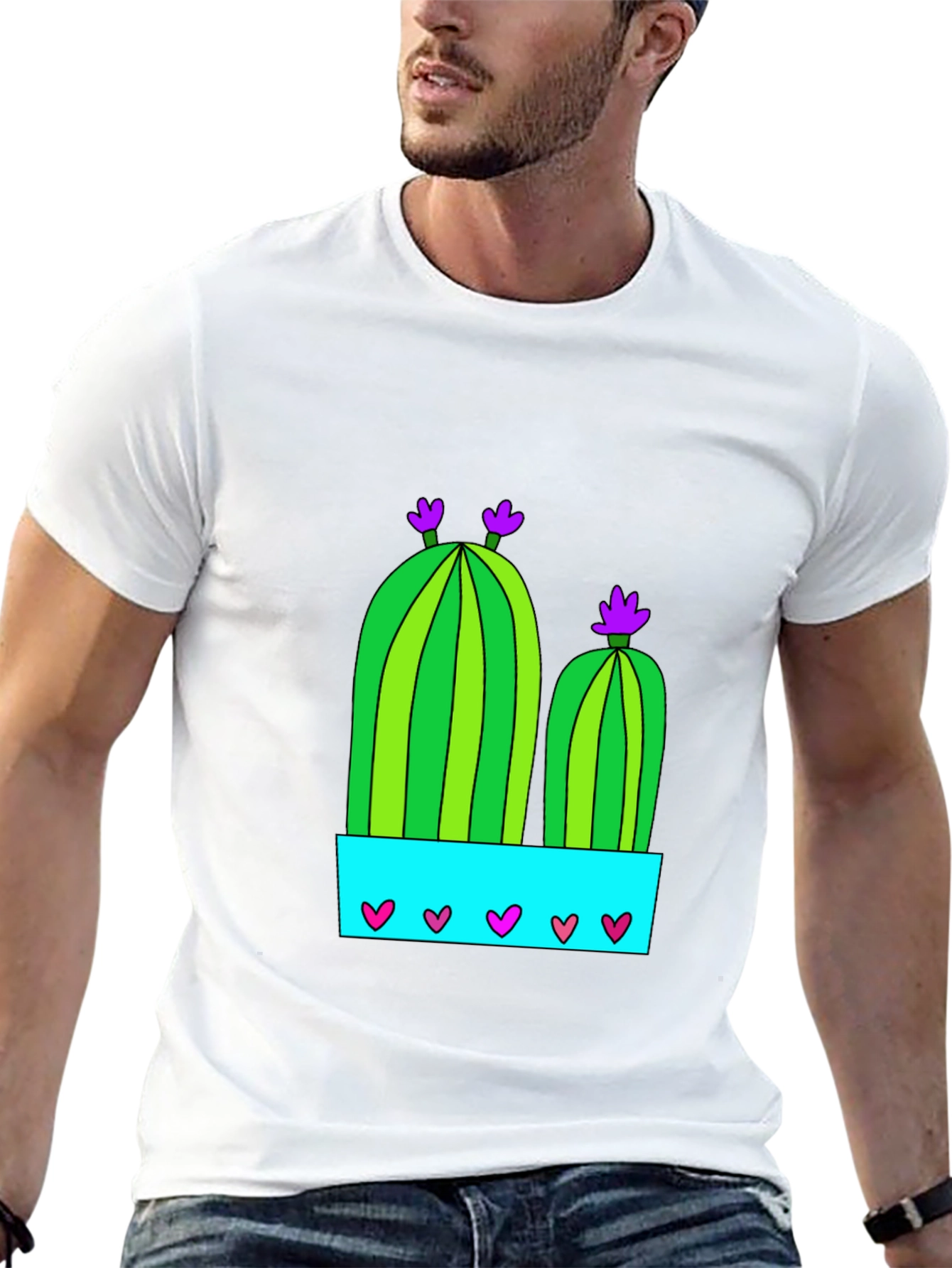 Black Cactus in Pot Graphic Tee - Black view 13