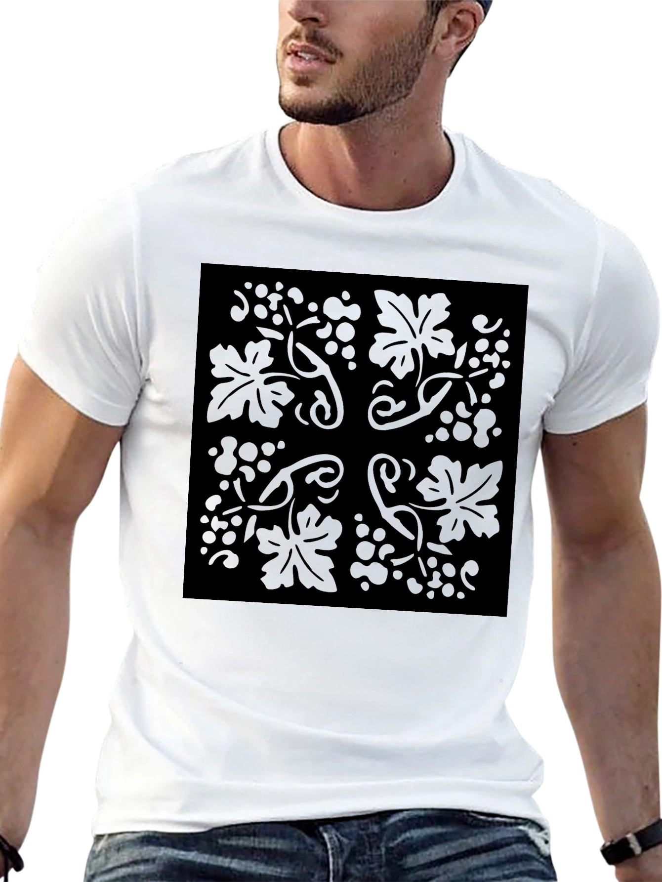Black Black Floral Vine Graphic Tee view 13