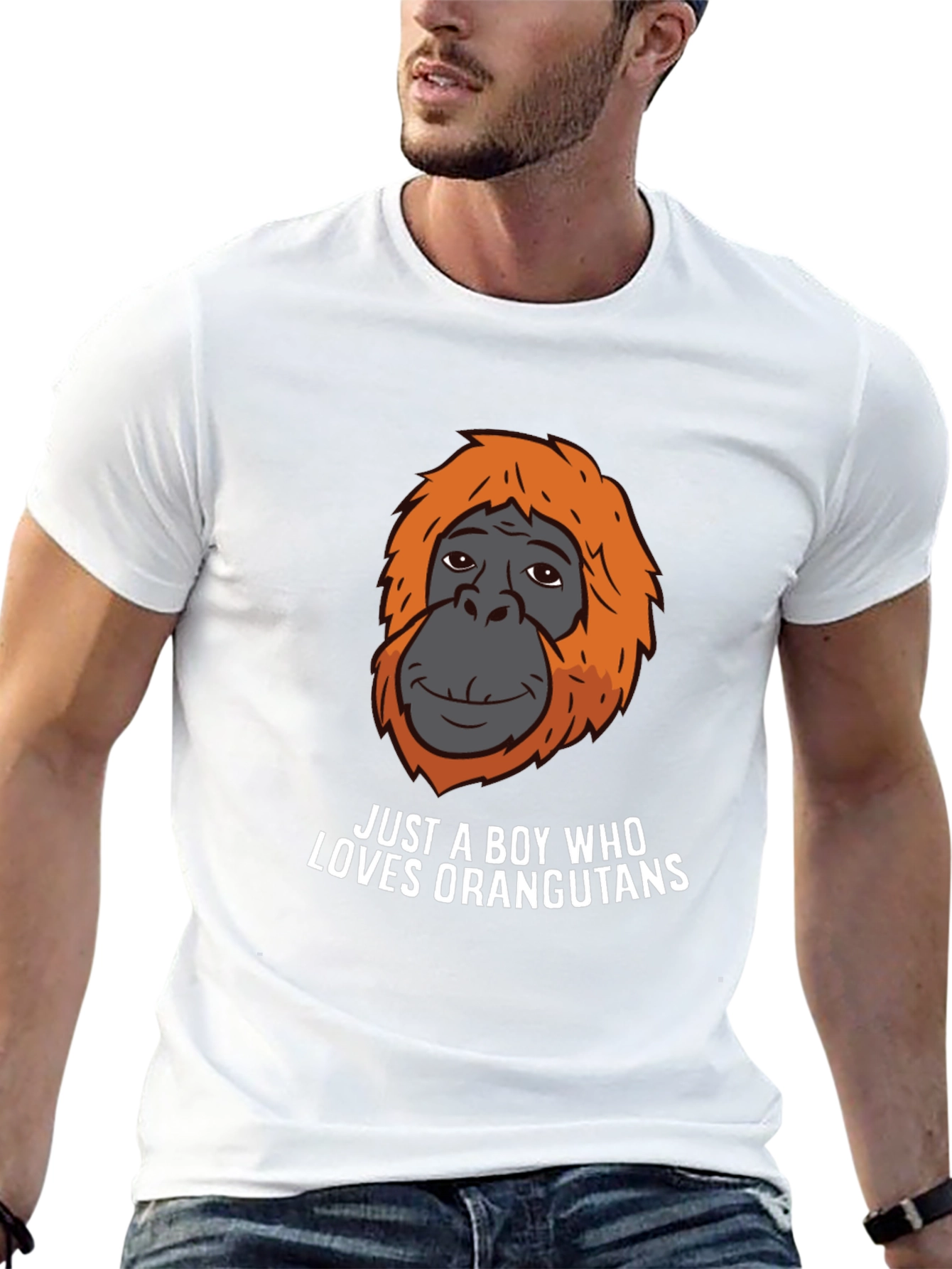 Black Boy Who Loves Orangutans T-Shirt view 13