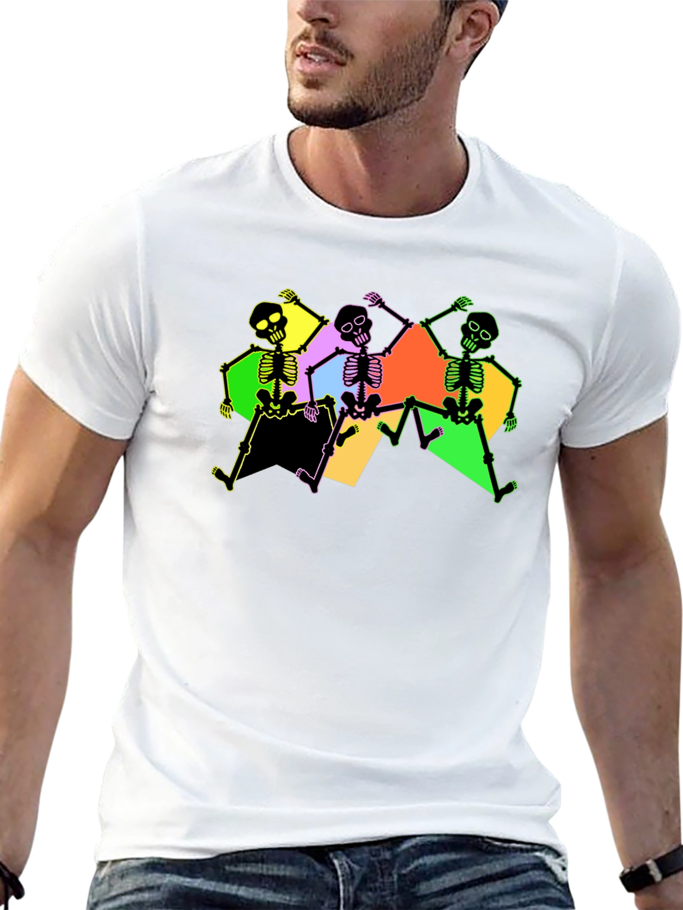 Dancing Skeletons Graphic Tee - Black - 13