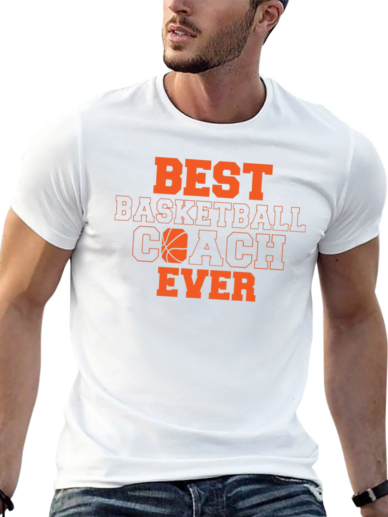 Black Best Basketball Coach Ever Black Graphic Tee view 13