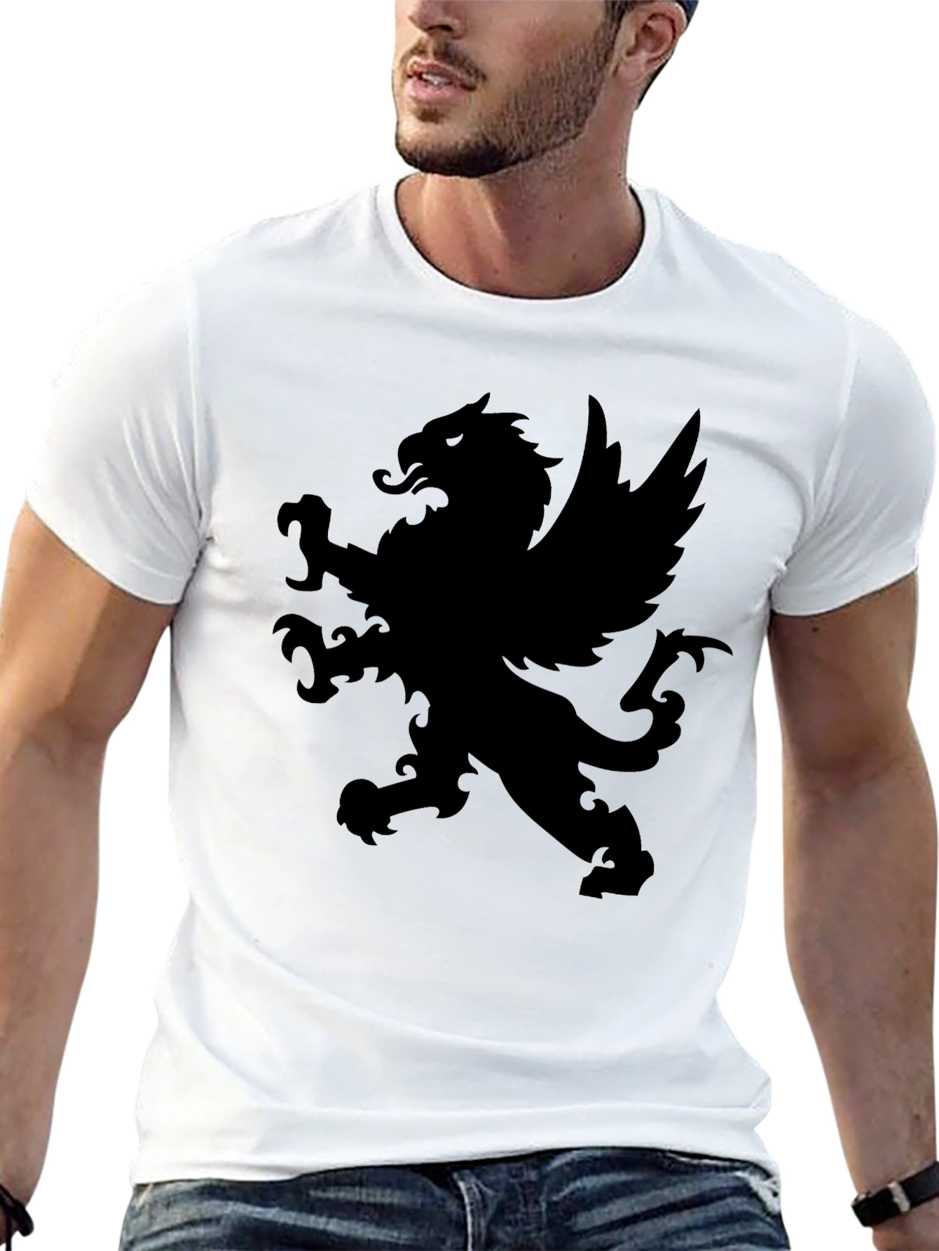 Black Gryphon Graphic Black T-Shirt view 13