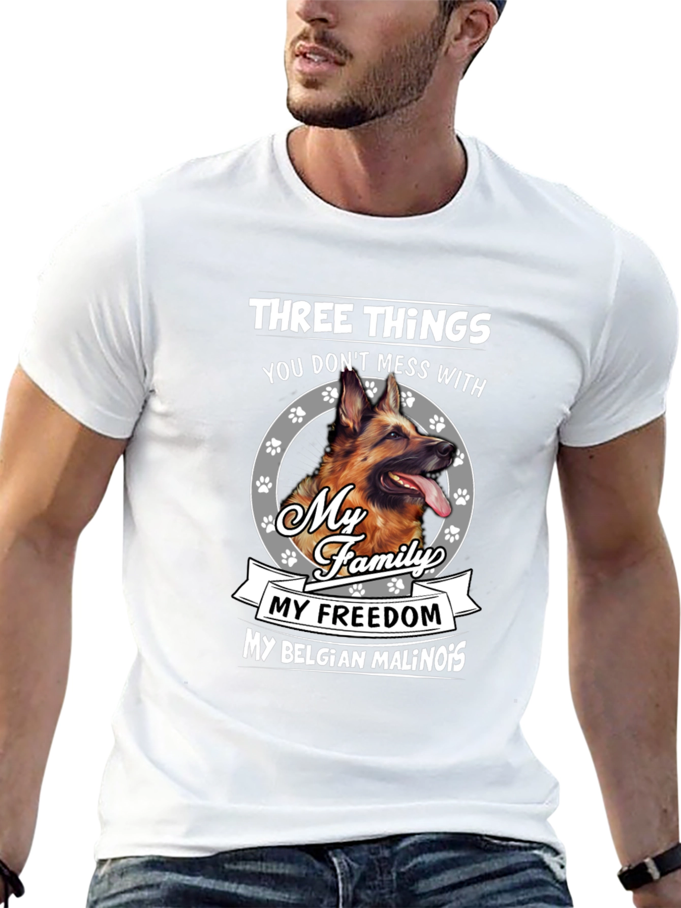 Black Belgian Malinois Dog Lover T-Shirt view 13