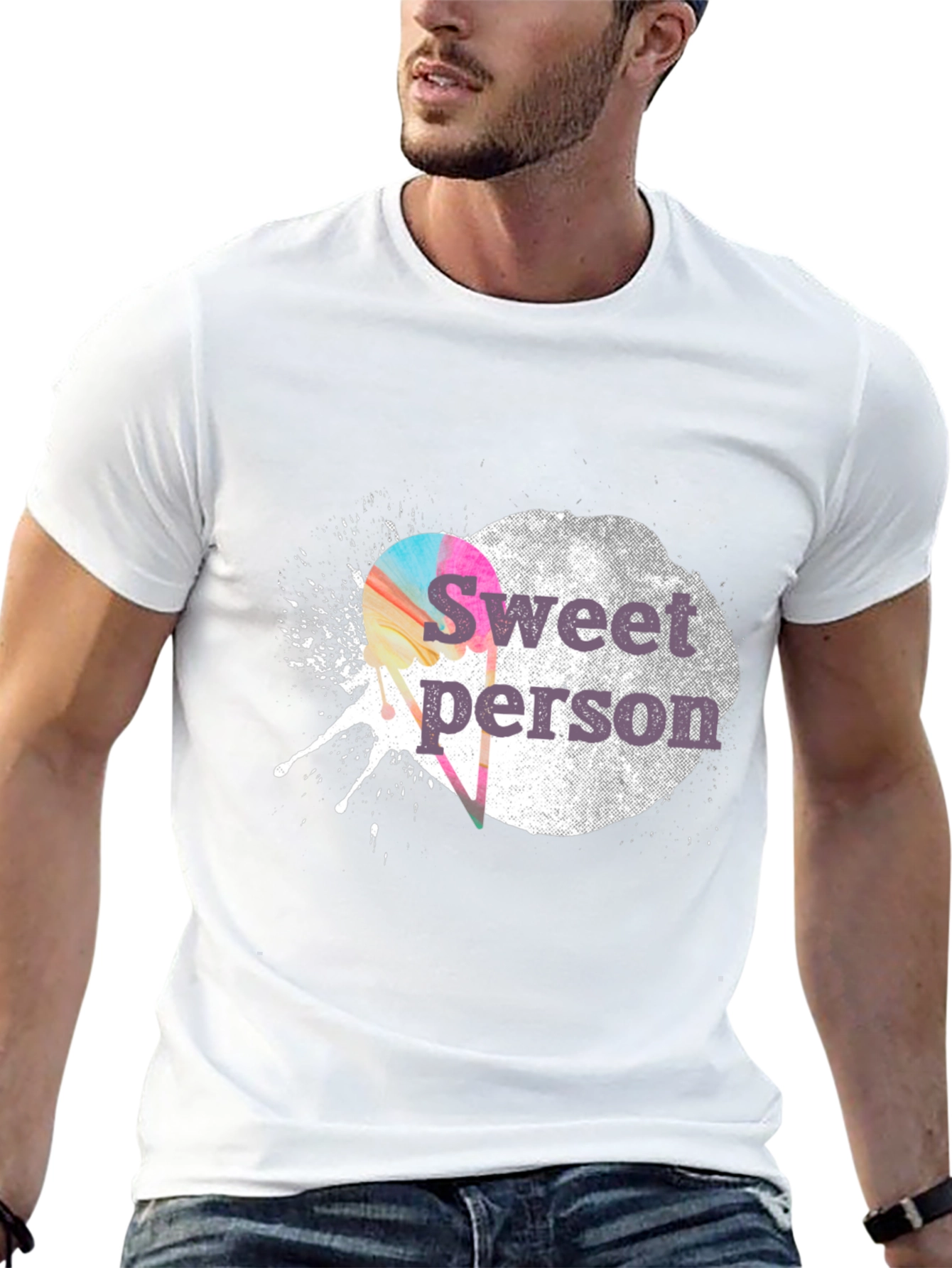 Black Sweet Person Graphic Tee - Soft Cotton Blend view 13