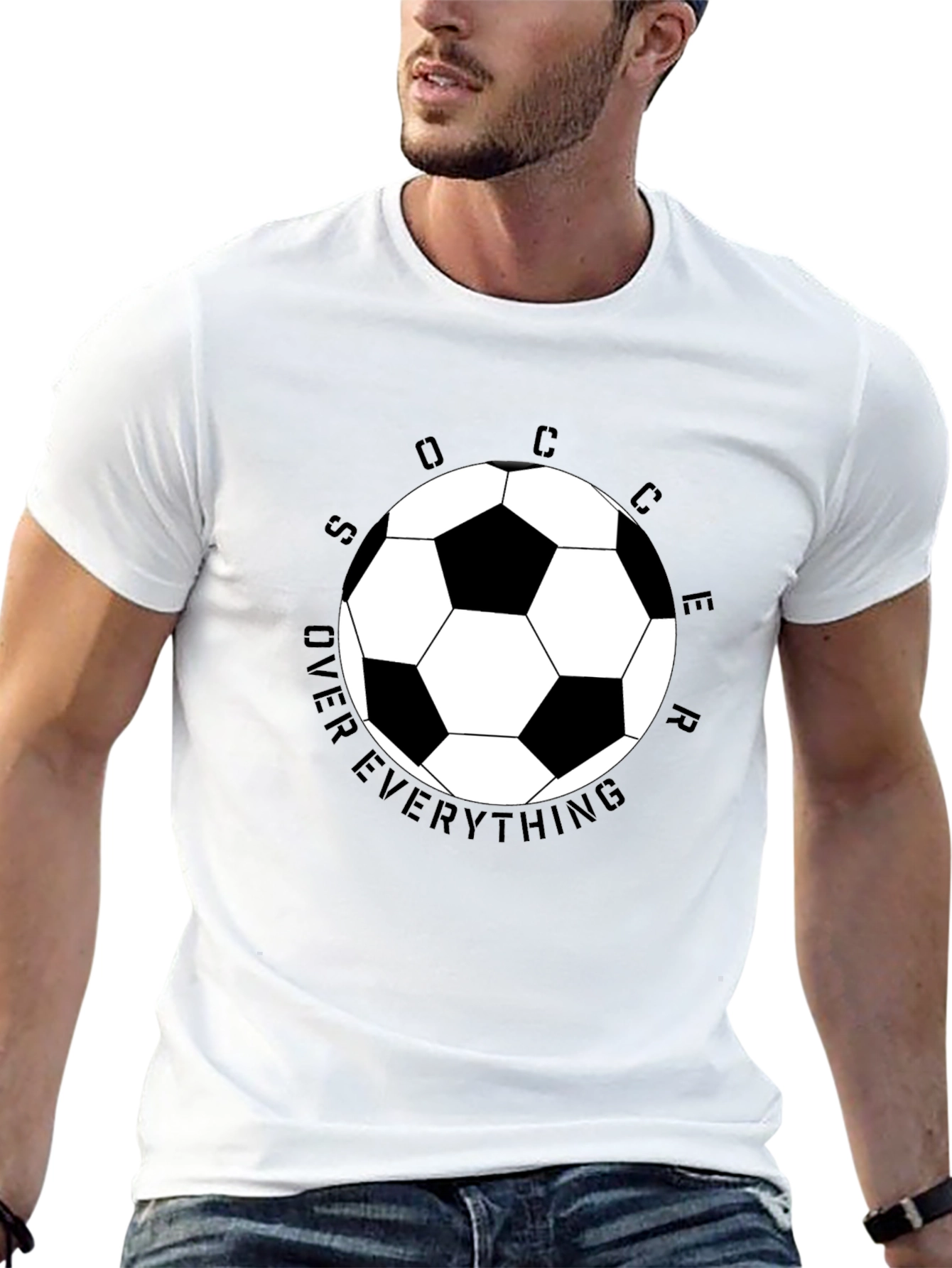 Black Soccer Over Everything Graphic Tee view 13